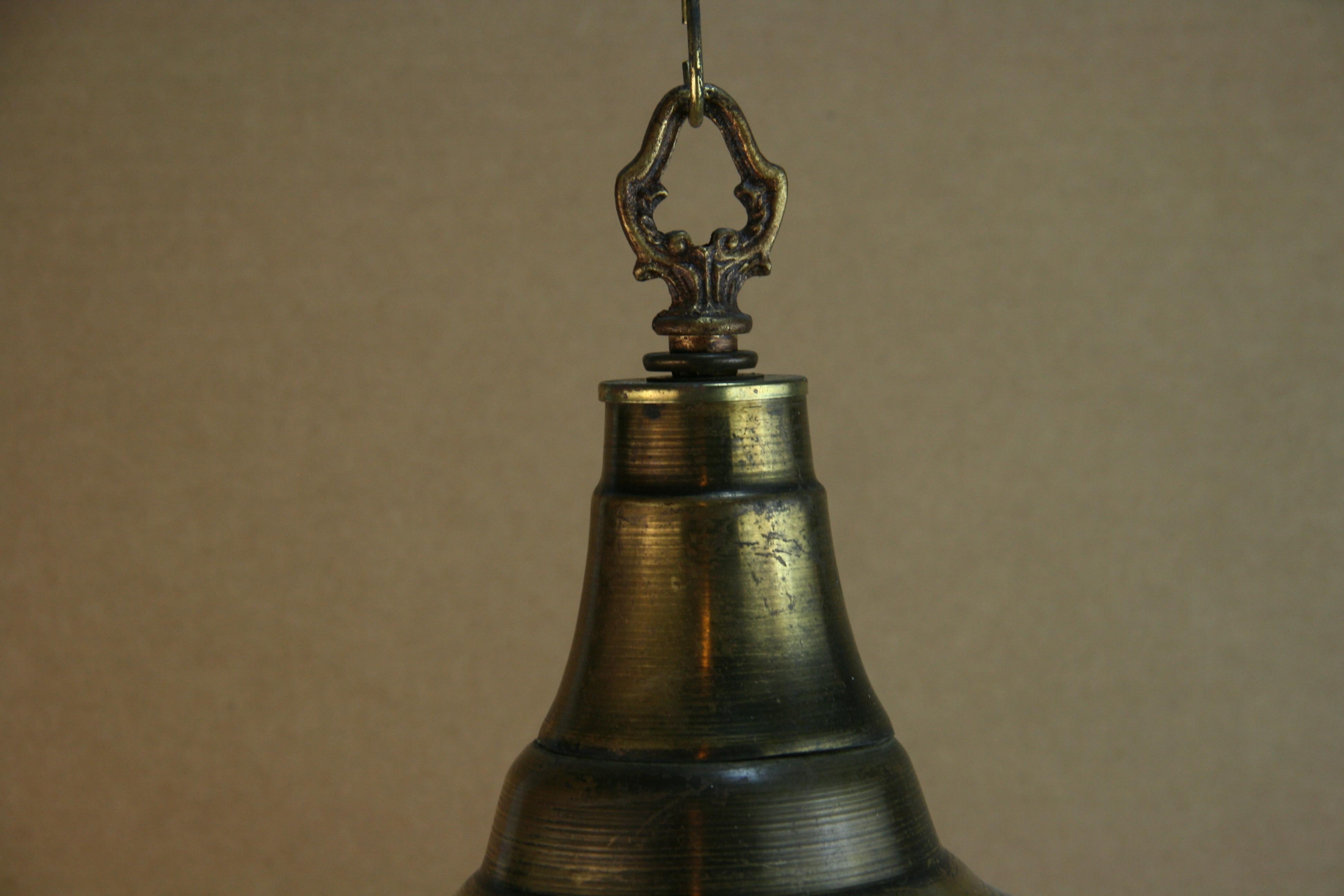 Mid-20th Century Mid-Century Pierced Brass Bell Lantern