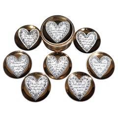 Coasters LOVE en céramique de Piero Fornasetti du milieu du siècle dernier
