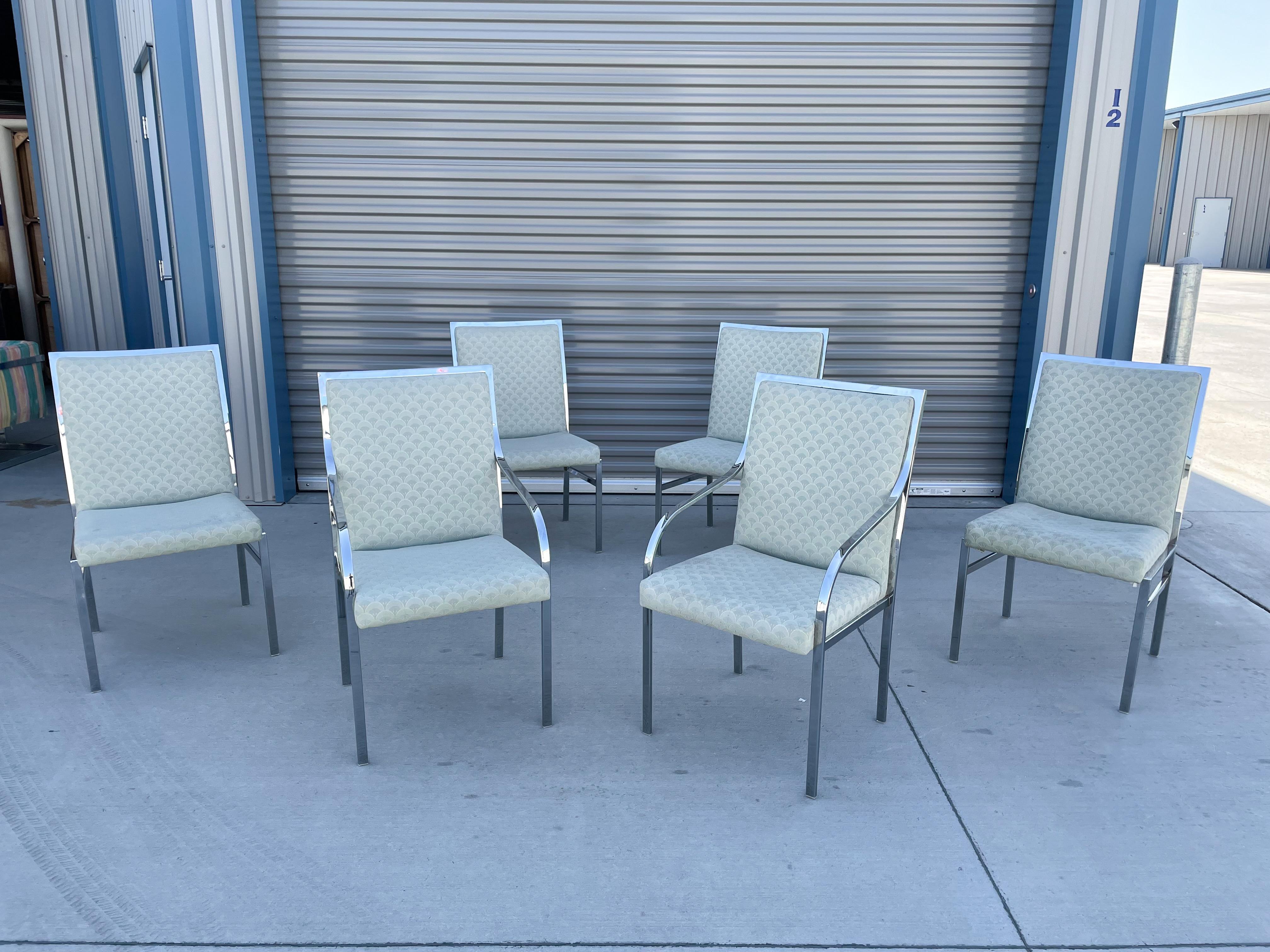 Mid-Century Modern Midcentury Pierre Cardin Chrome Dining Chairs