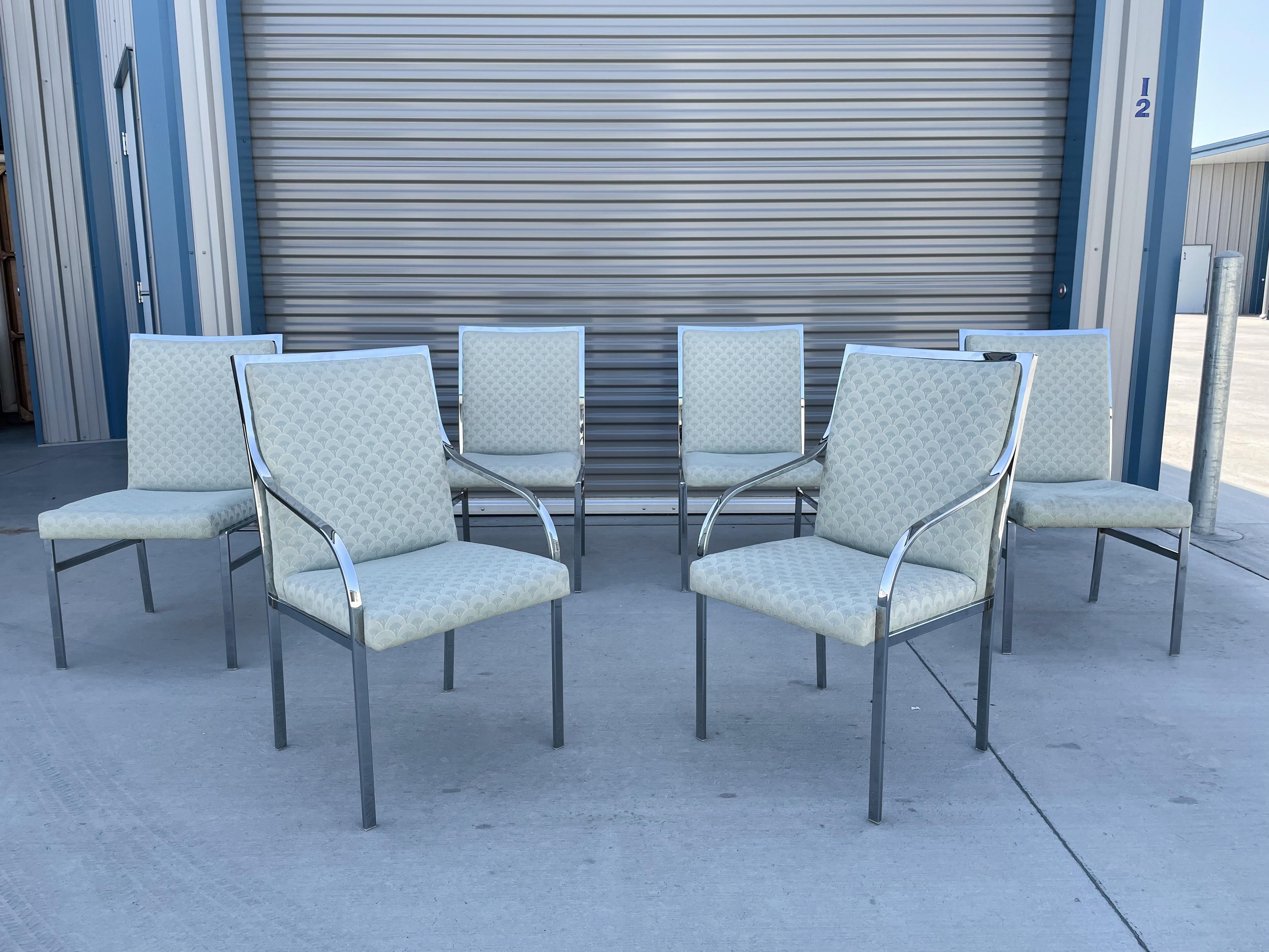 North American Midcentury Pierre Cardin Chrome Dining Chairs