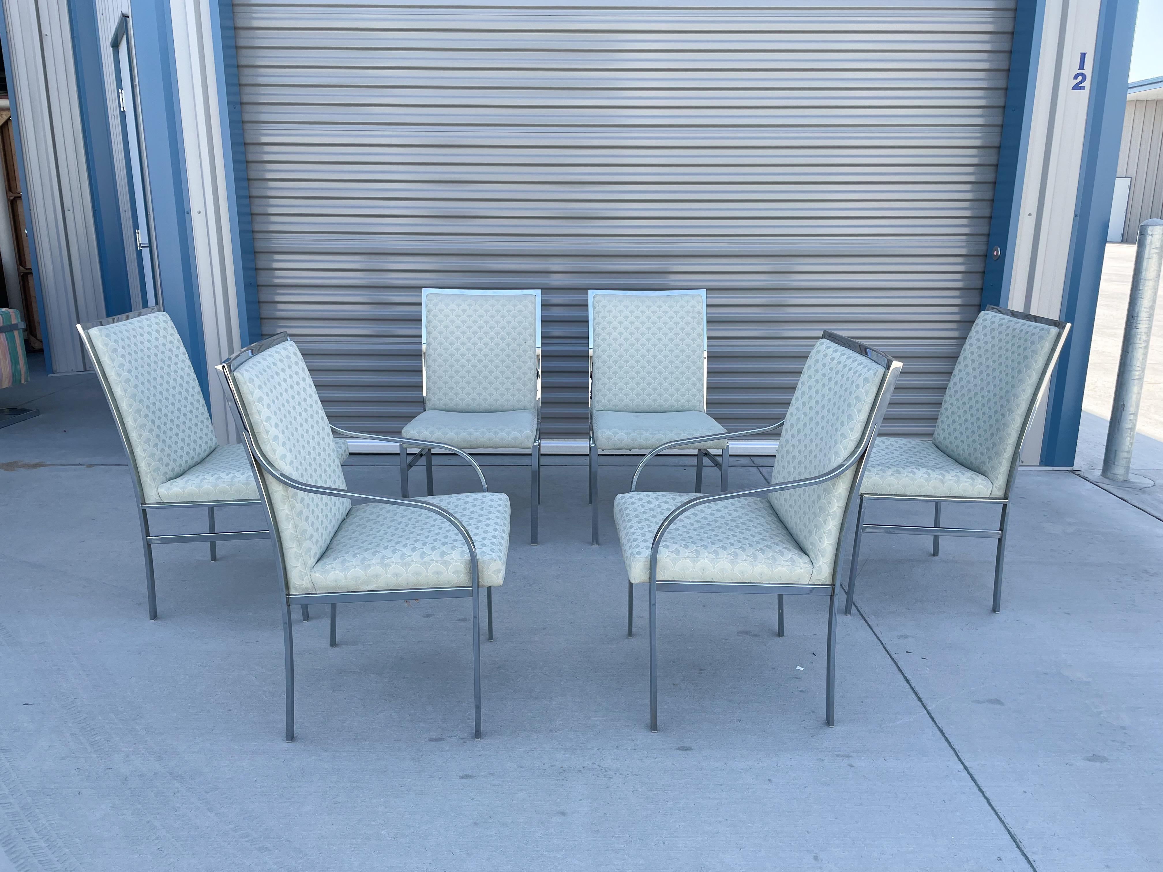 Midcentury Pierre Cardin Chrome Dining Chairs In Good Condition In North Hollywood, CA