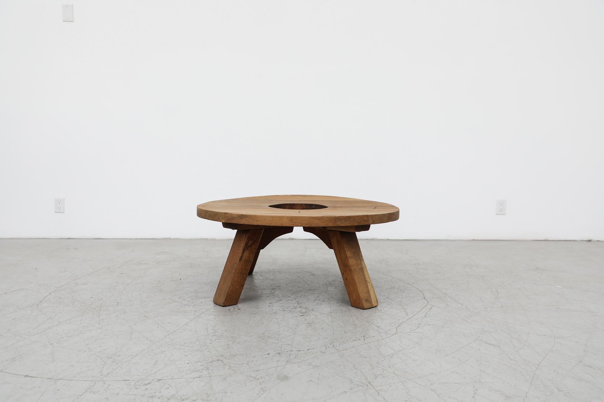 Mid-Century Modern Mid-Century Pierre Chapo Inspired Brutalist Coffee Table For Sale