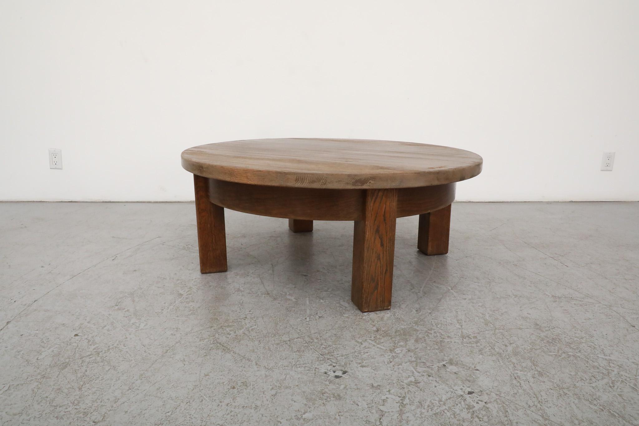 Mid-Century Modern Mid-Century Pierre Chapo Inspired Heavy Brutalist Coffee Table