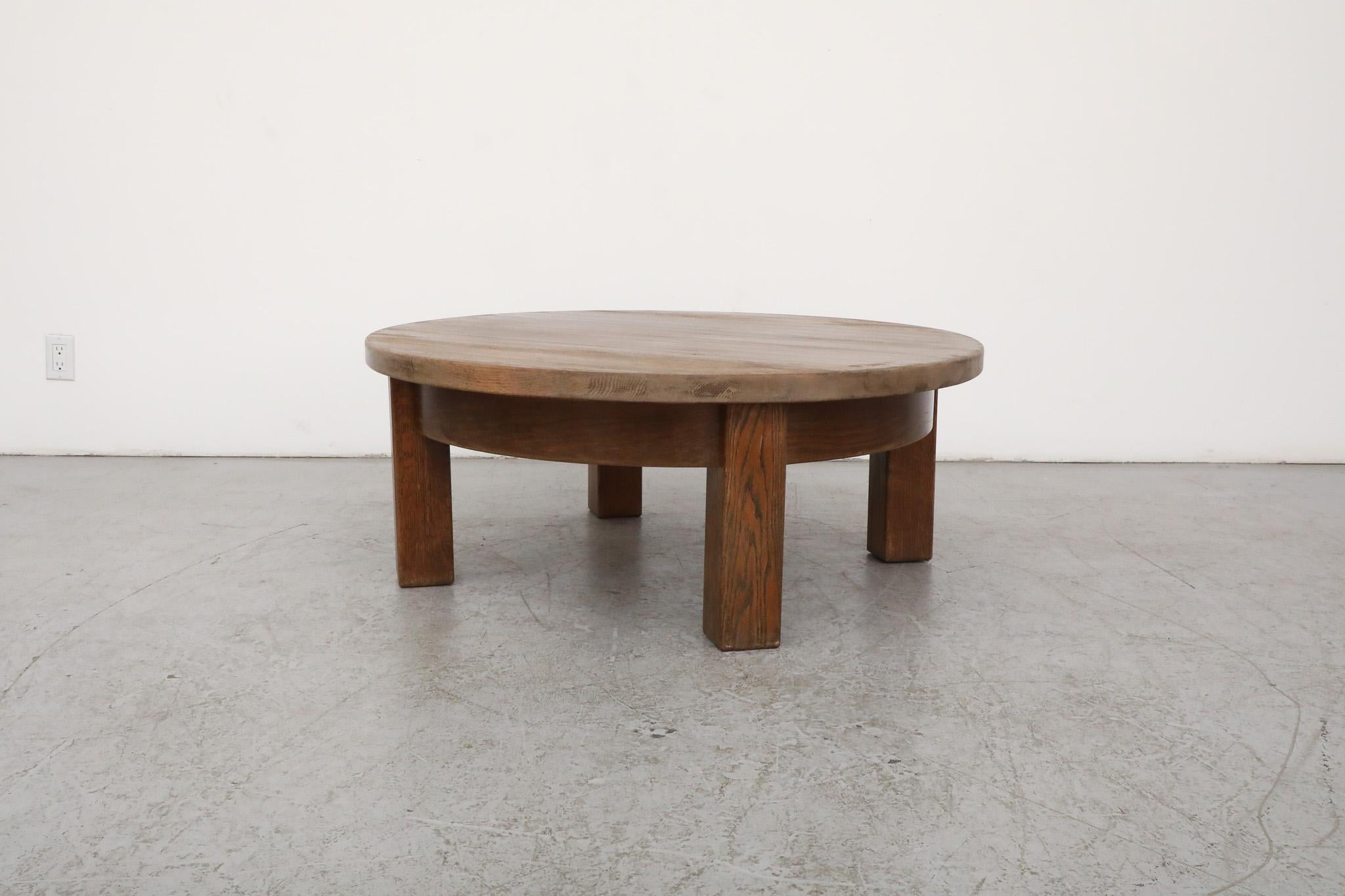 Mid-Century Pierre Chapo Inspired Heavy Brutalist Coffee Table In Good Condition In Los Angeles, CA