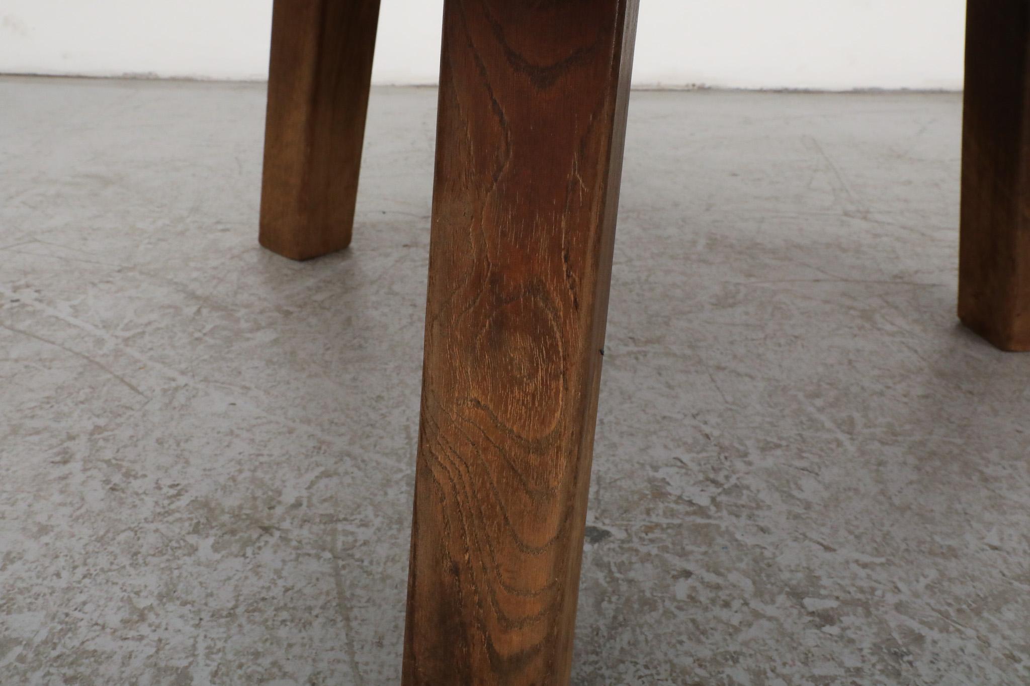Table basse en chêne brutaliste du milieu du siècle inspirée par Pierre Chapo en vente 3