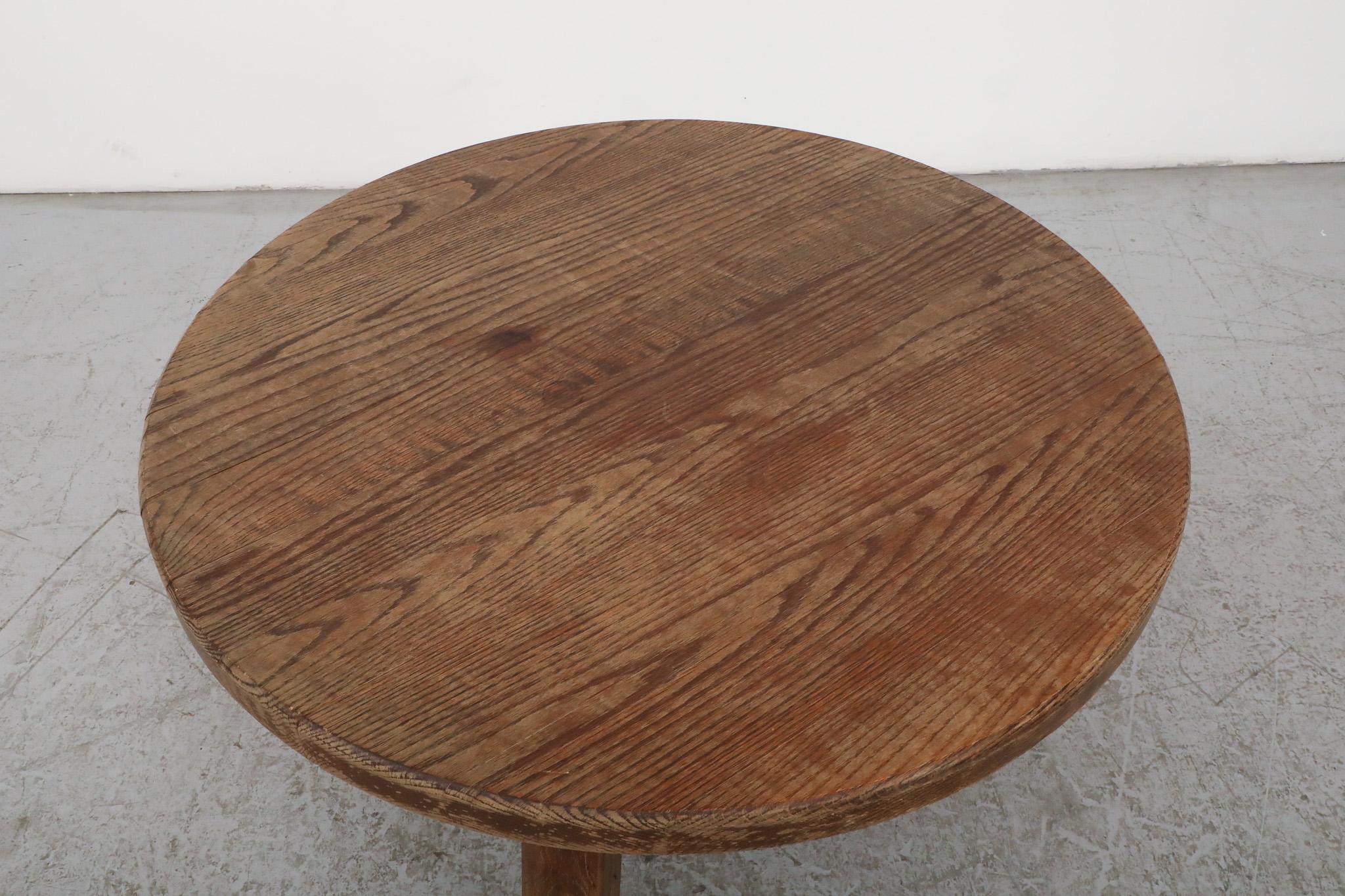 Chêne Table basse en chêne brutaliste du milieu du siècle inspirée par Pierre Chapo en vente
