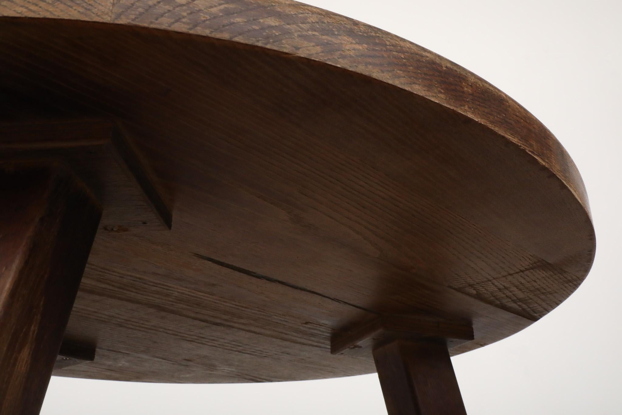 Mid-Century Pierre Chapo Inspired Oak Brutalist Coffee Table For Sale 3