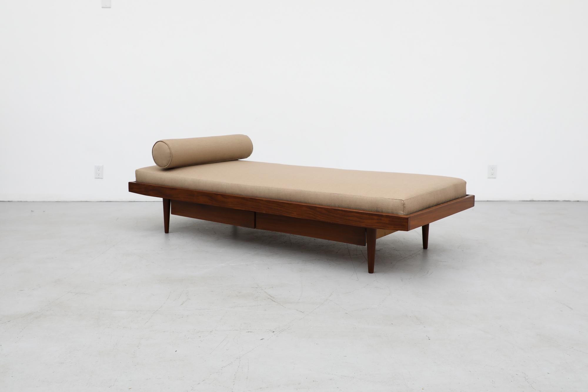 Dutch Midcentury Pierre Chapo Inspired Teak Daybed with Storage Drawers
