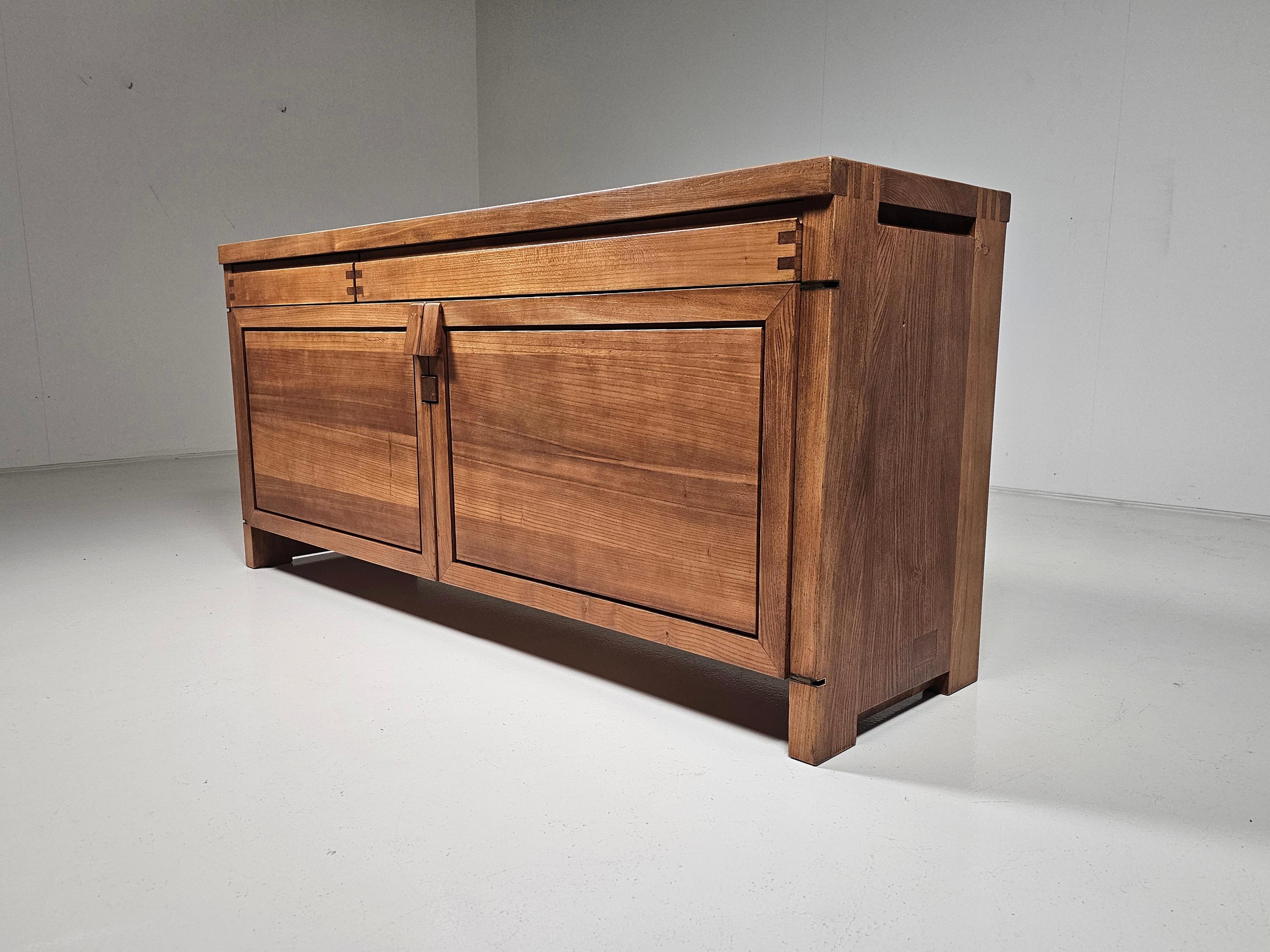 Mid-Century Modern Mid-Century Pierre Chapo R08 Sideboard in Solid Elm, 1960s