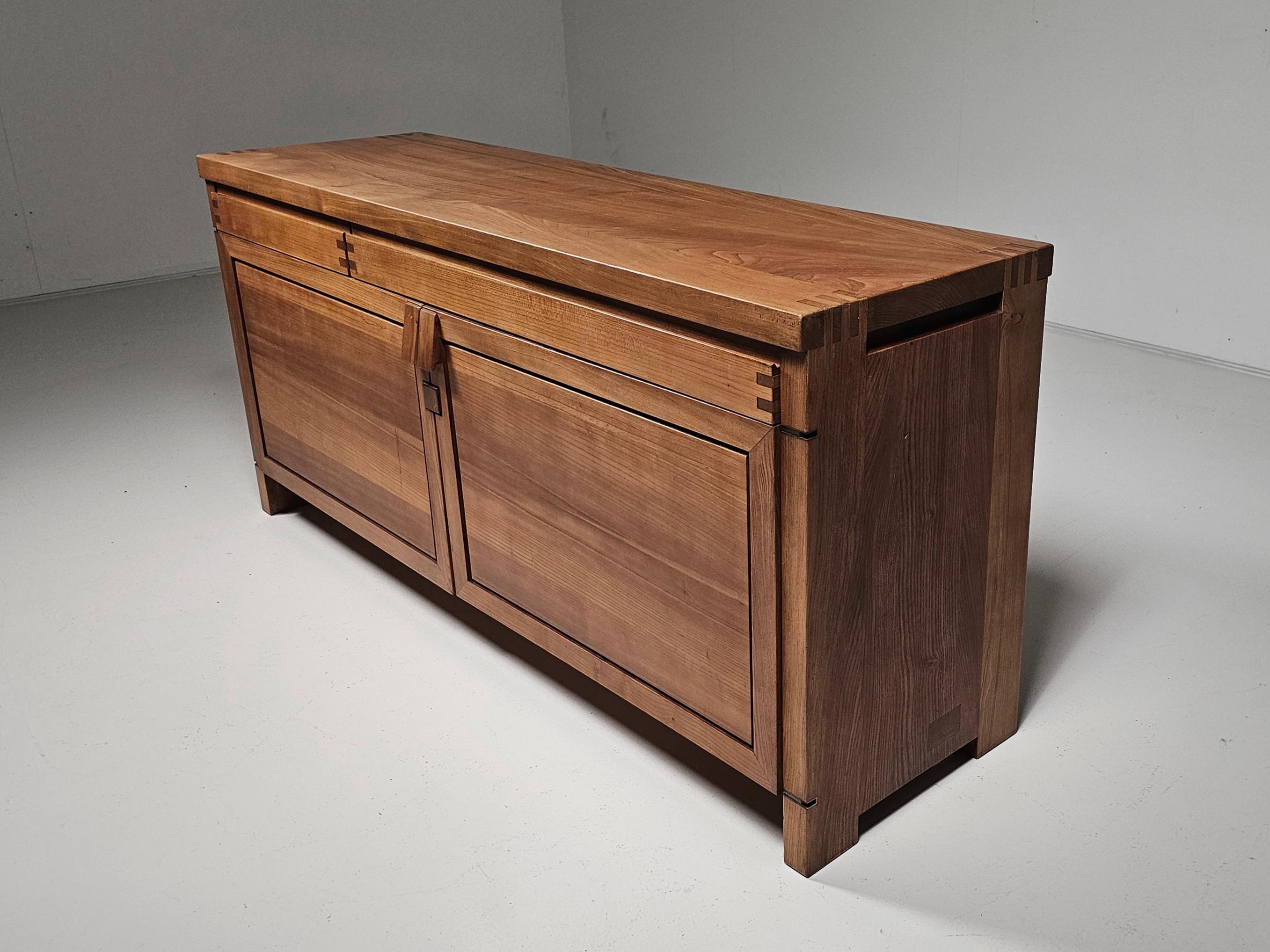 European Mid-Century Pierre Chapo R08 Sideboard in Solid Elm, 1960s