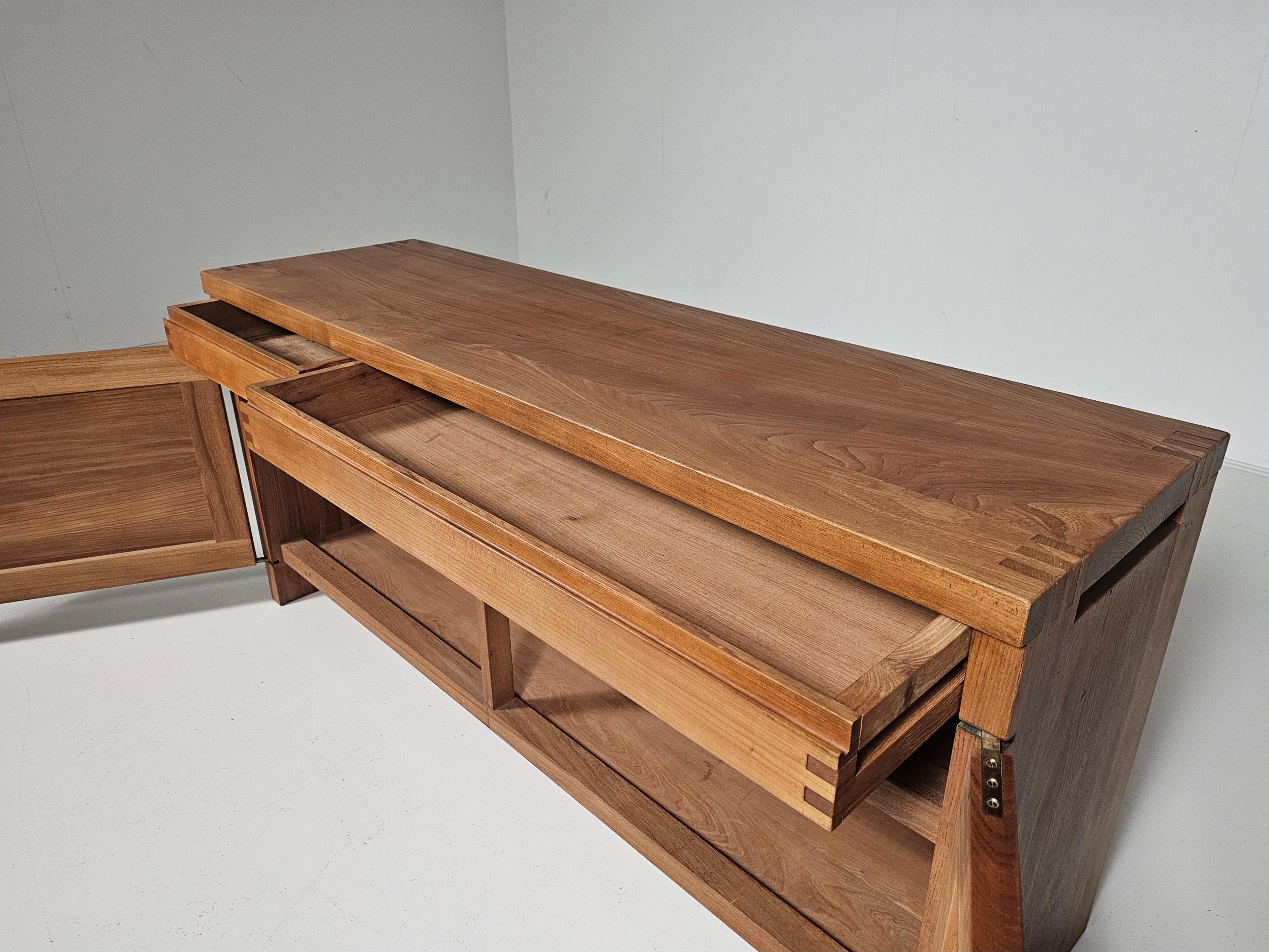 Mid-20th Century Mid-Century Pierre Chapo R08 Sideboard in Solid Elm, 1960s