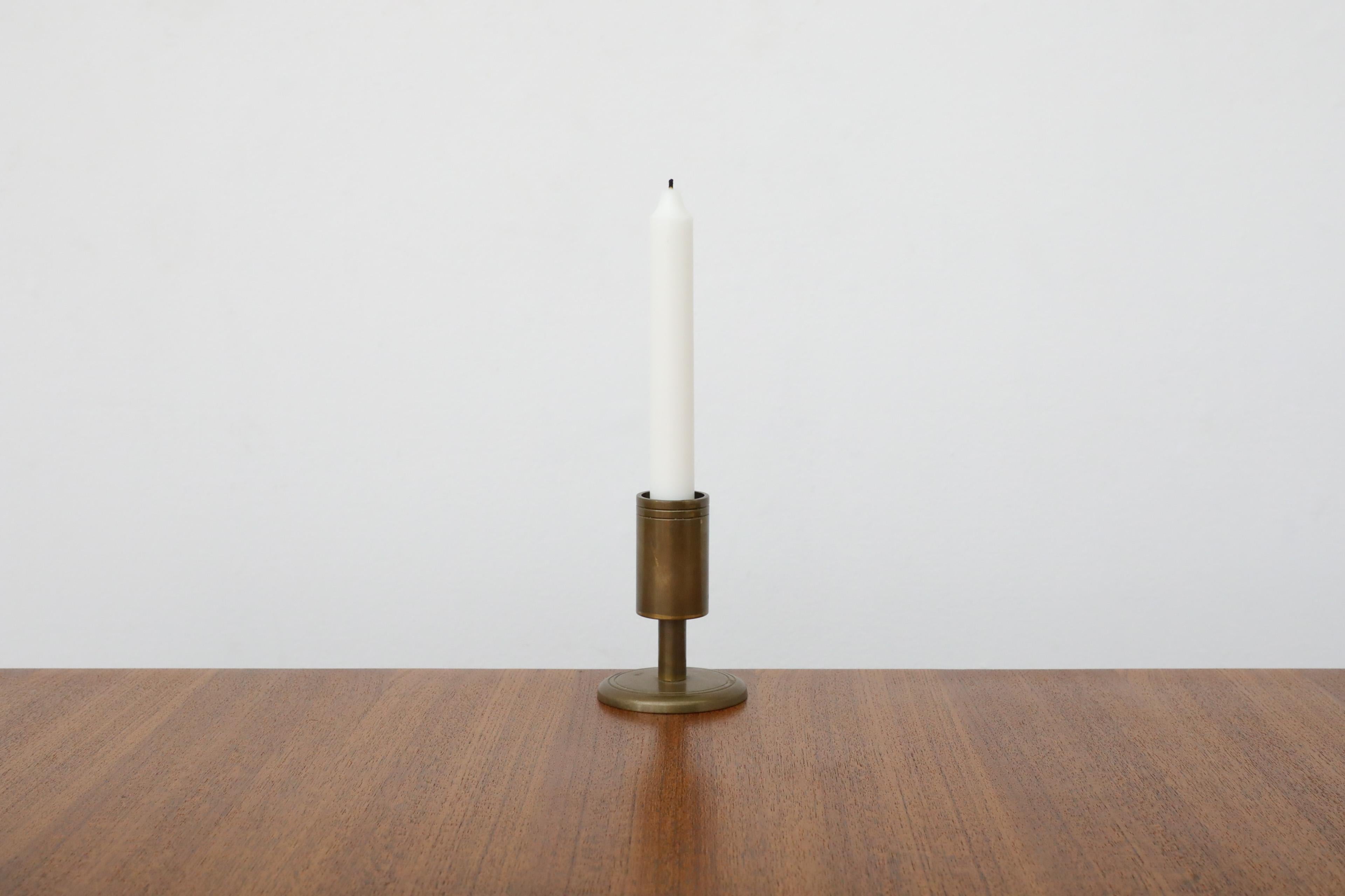 Danish Mid-Century Pierre Forsell Style Bronze Candlestick Holder by Dantorp