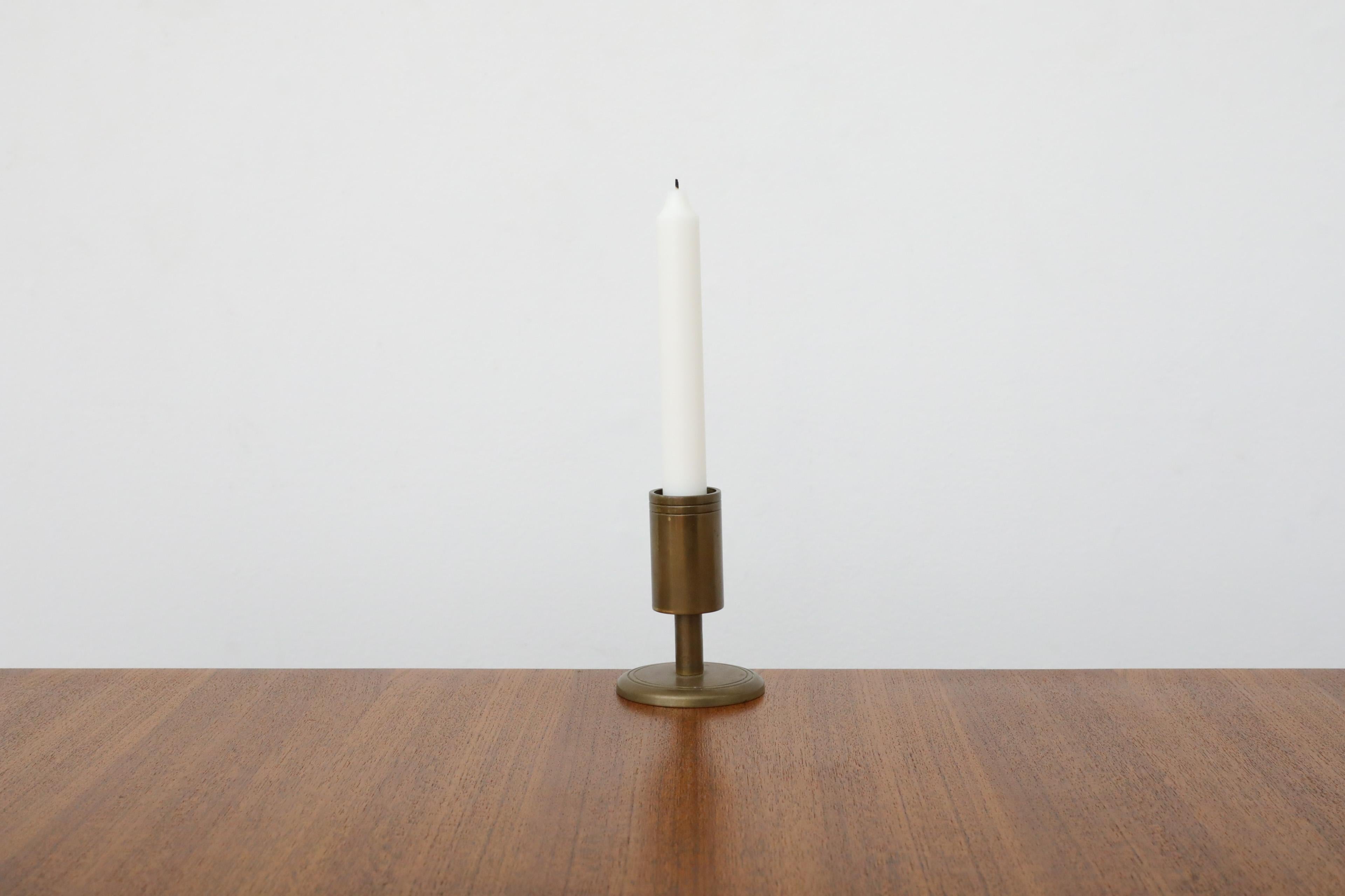Mid-Century Pierre Forsell Style Bronze Candlestick Holder by Dantorp In Good Condition In Los Angeles, CA
