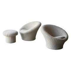 Mid-Century Pierre Paulin Mushroom Lounges and Ottoman - a Set