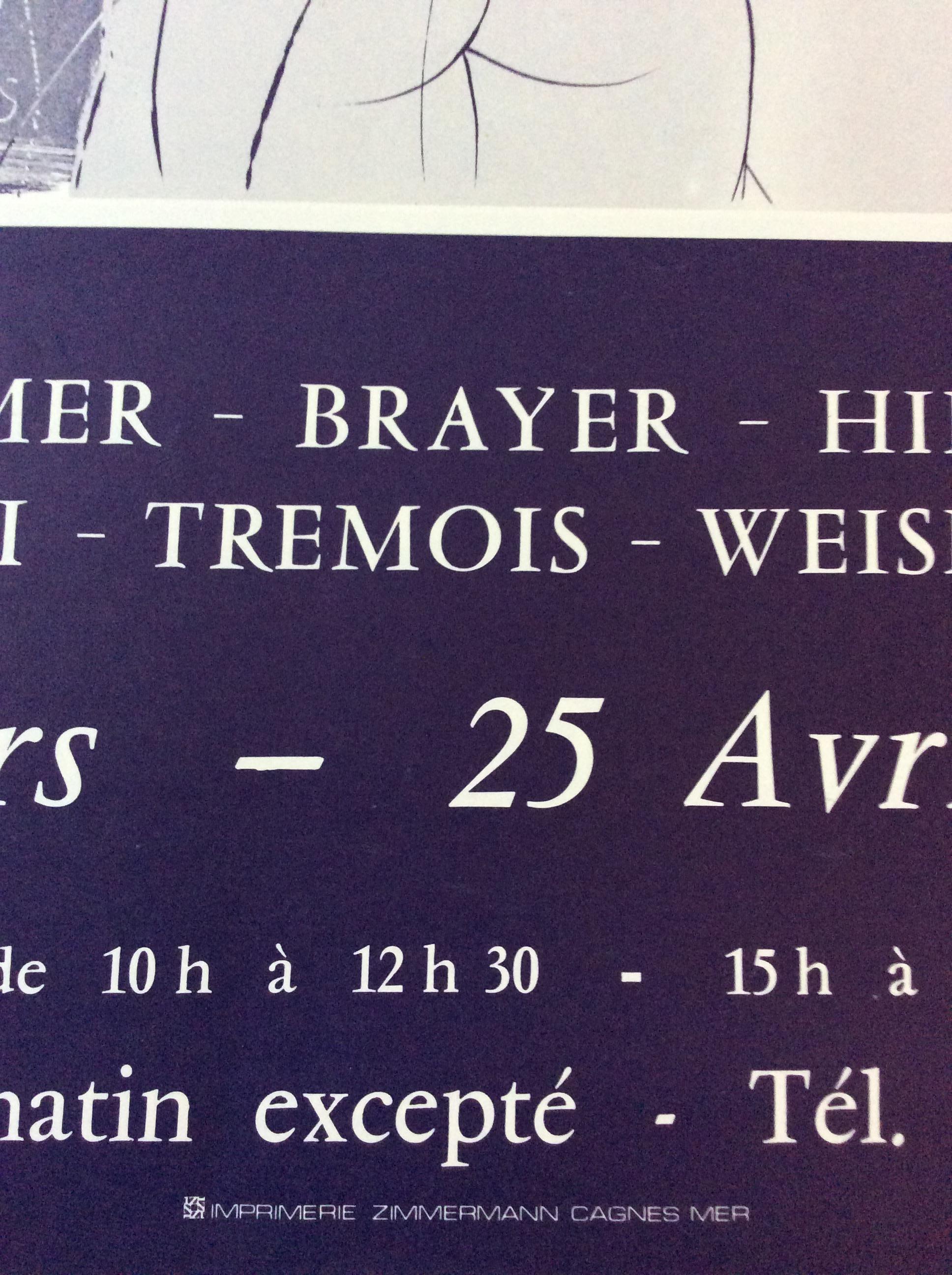 Midcentury Pierre-Yves Tremois Art Exhibition Poster, 