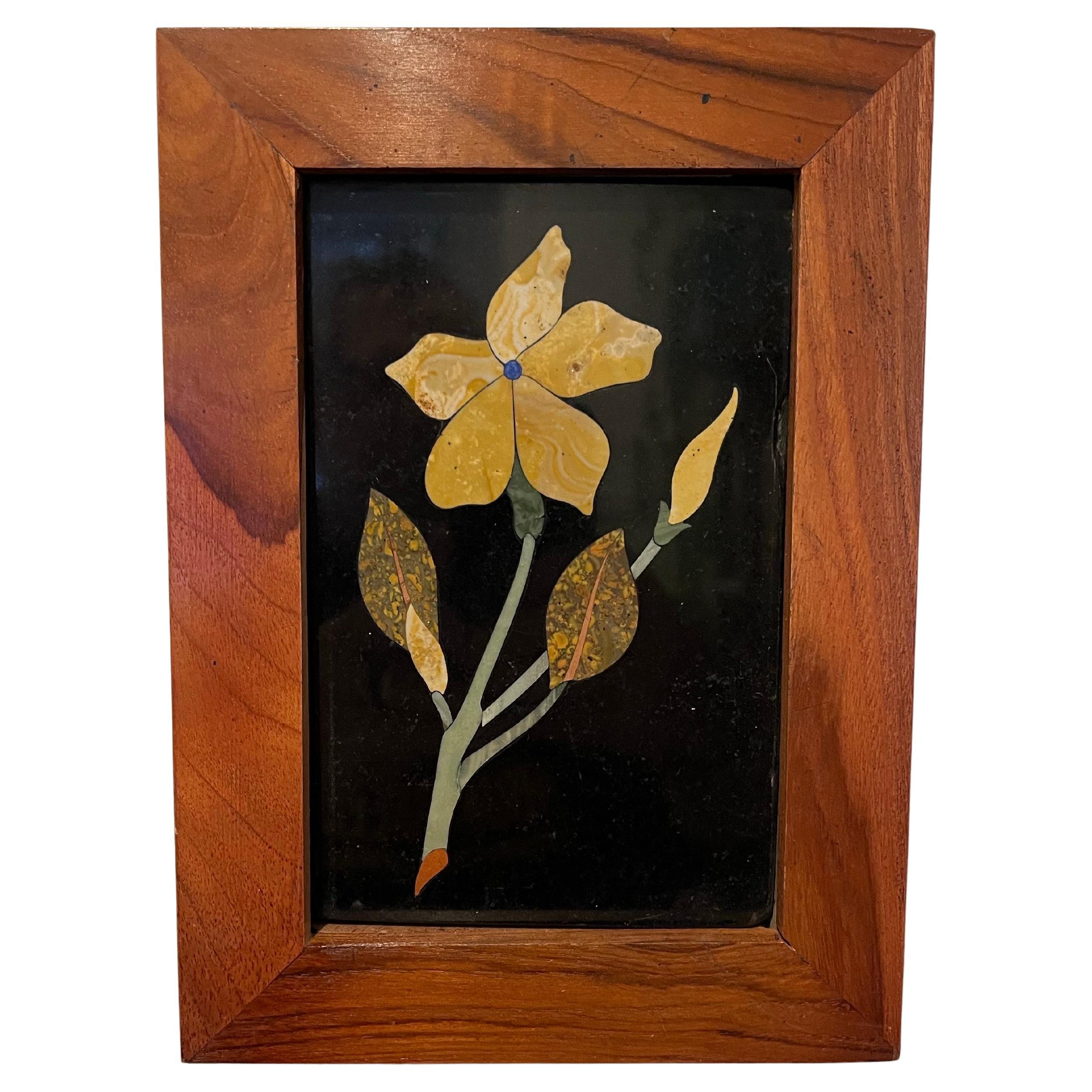 Mid Century Pietra Dura Flower Italy For Sale