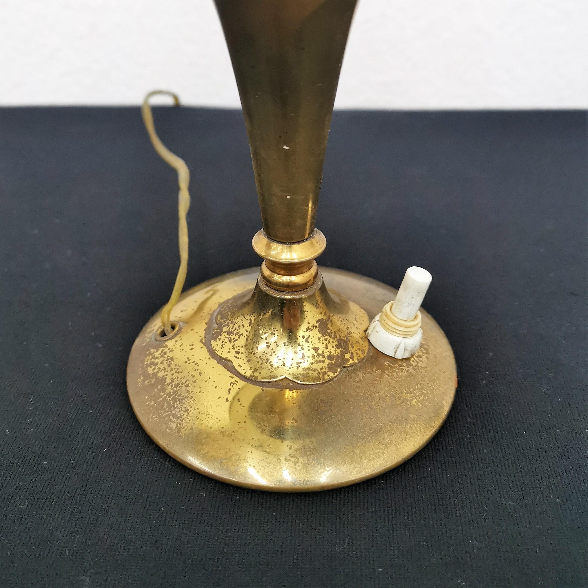 Mid-20th Century Mid-Century Pietro Chiesa Set of 2 Brass & Glass Table Lamp, 1950s, Italy