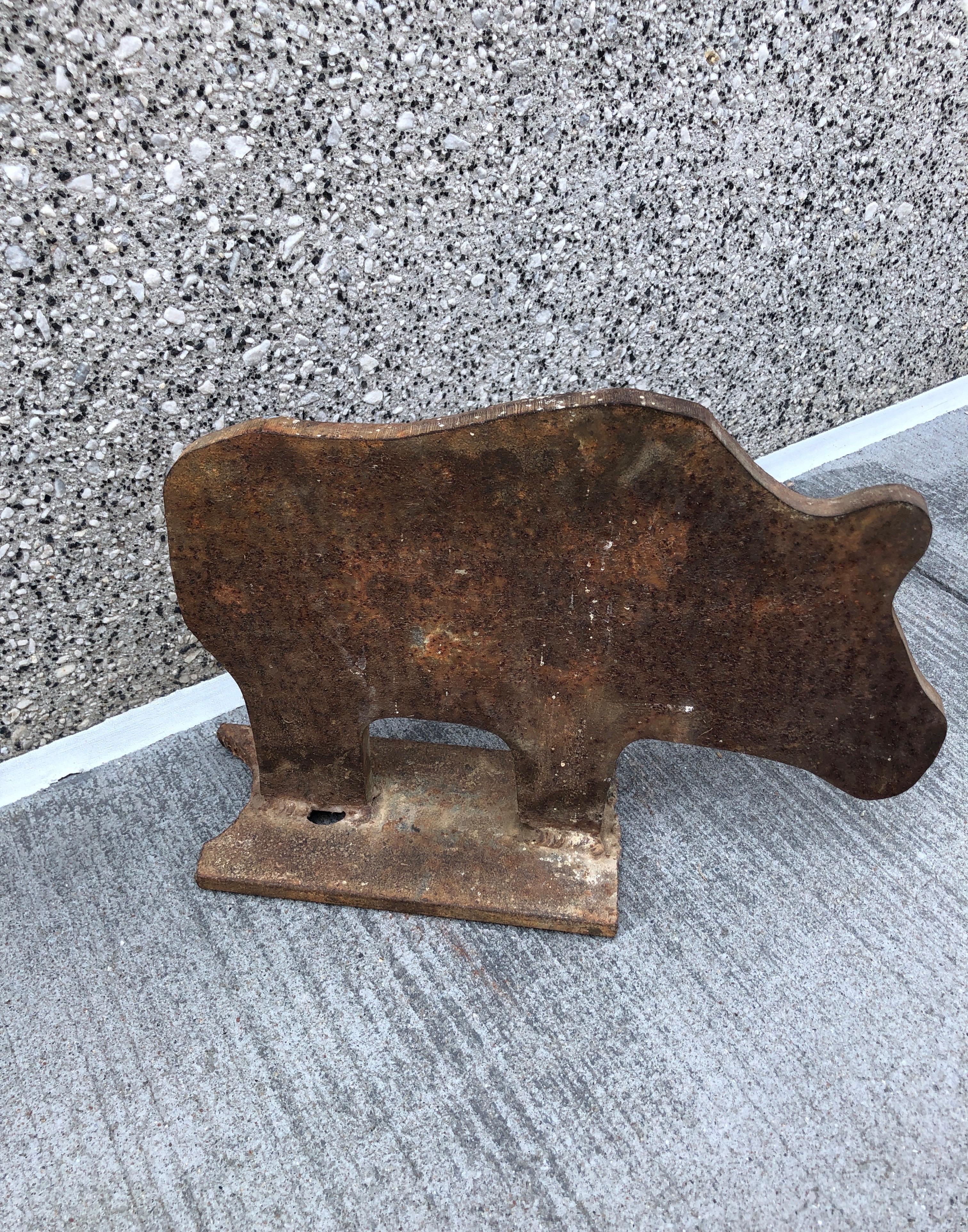 Mid-Century Pig Shaped Iron Boot Scraper For Sale 2