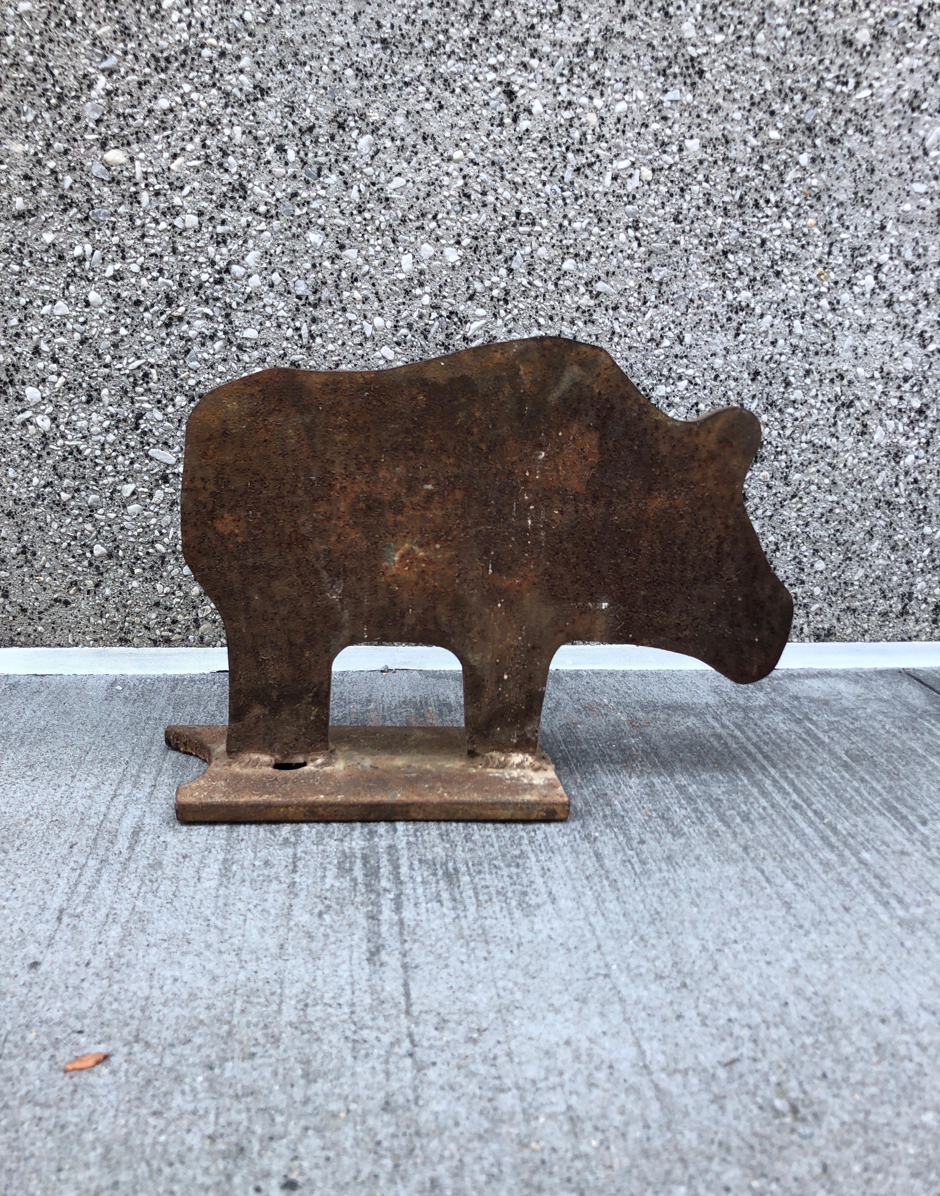 Mid-Century Pig Shaped Iron Boot Scraper For Sale 3