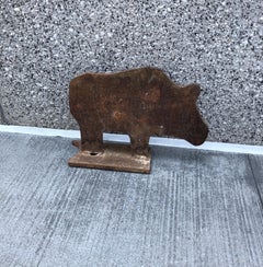 Mid-Century Pig Shaped Iron Boot Scraper