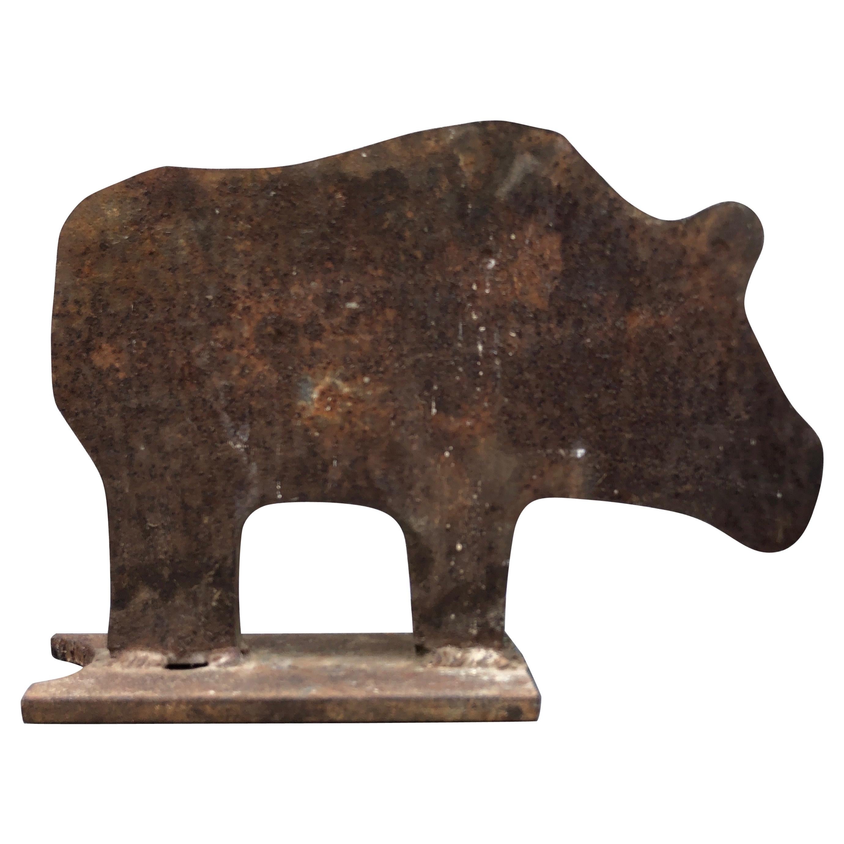 Grattoir à bottes en forme de porc en fer du milieu du siècle dernier en vente