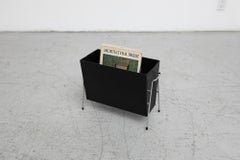 Mid-Century Pilastro Attributed Black Enameled Magazine Holder