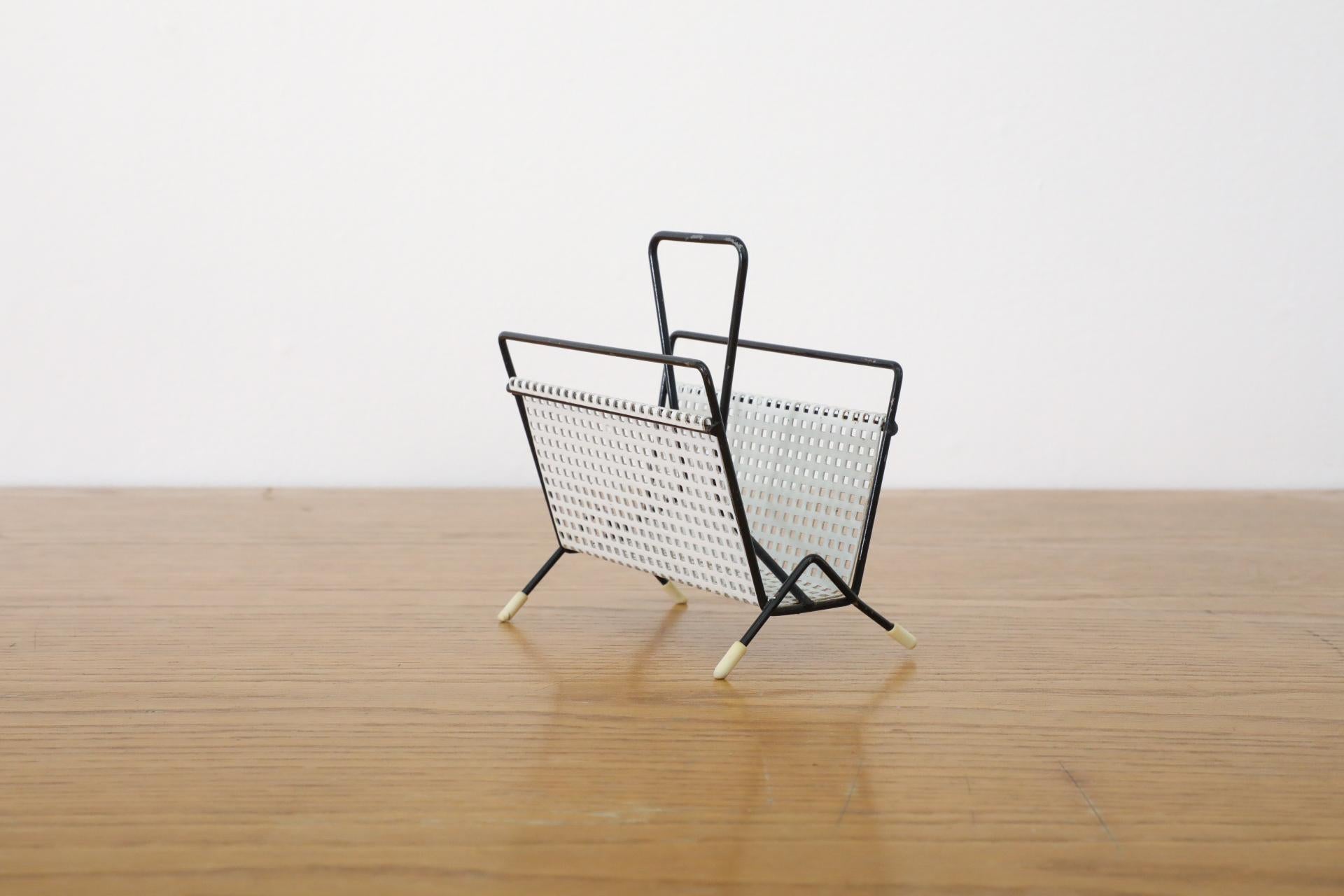 Mid-Century Modern Mid-Century Pilastro White Perforated Card Holder