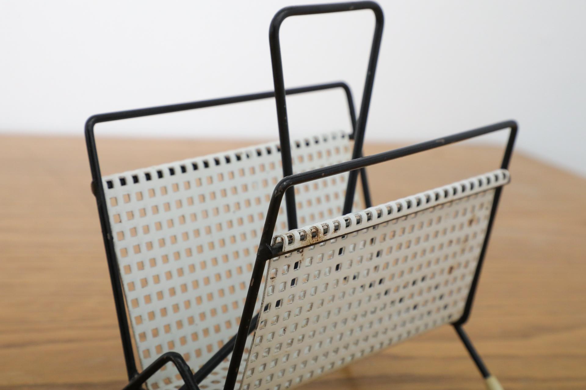 Mid-Century Pilastro White Perforated Card Holder 1