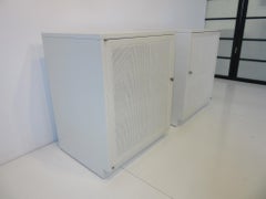 Midcentury Nightstands Pillow Top Height with Cane Doors and Drawers by Sligh