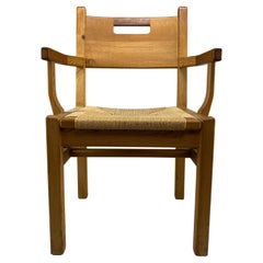 Mid Century Pine and Papercord Armchair by Tage Poulsen