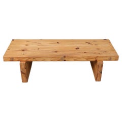 Midcentury Pine Bench Table by Roland Wilhelmsson Produced in Sweden, 1970s