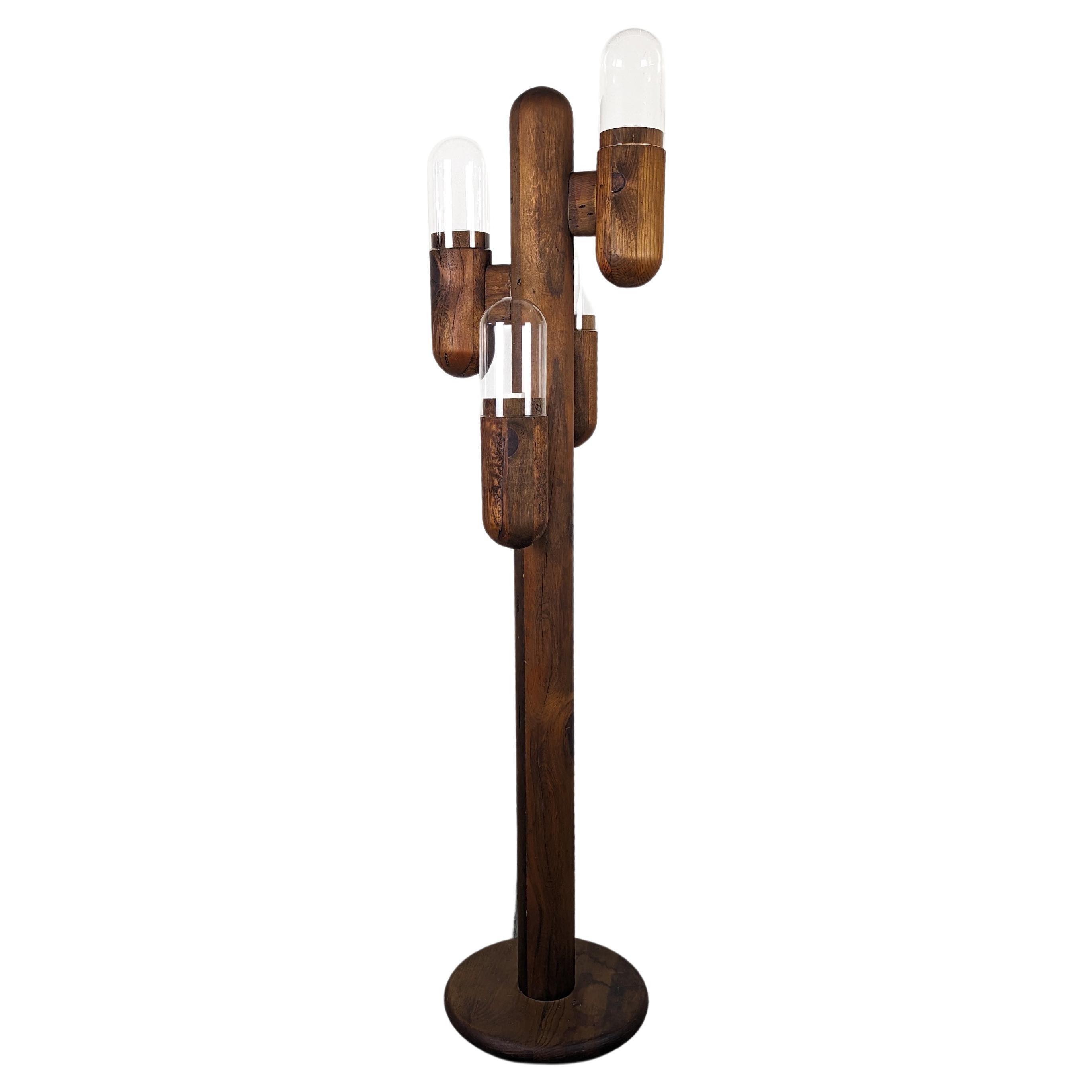 Mid Century Pine Cactus Shaped Floor Lamp by Charles Gibilterra for Modeline of 