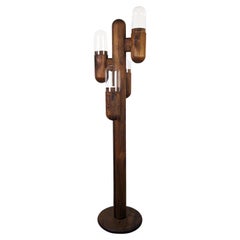 Mid Century Pine Cactus Shaped Floor Lamp by Charles Gibilterra for Modeline