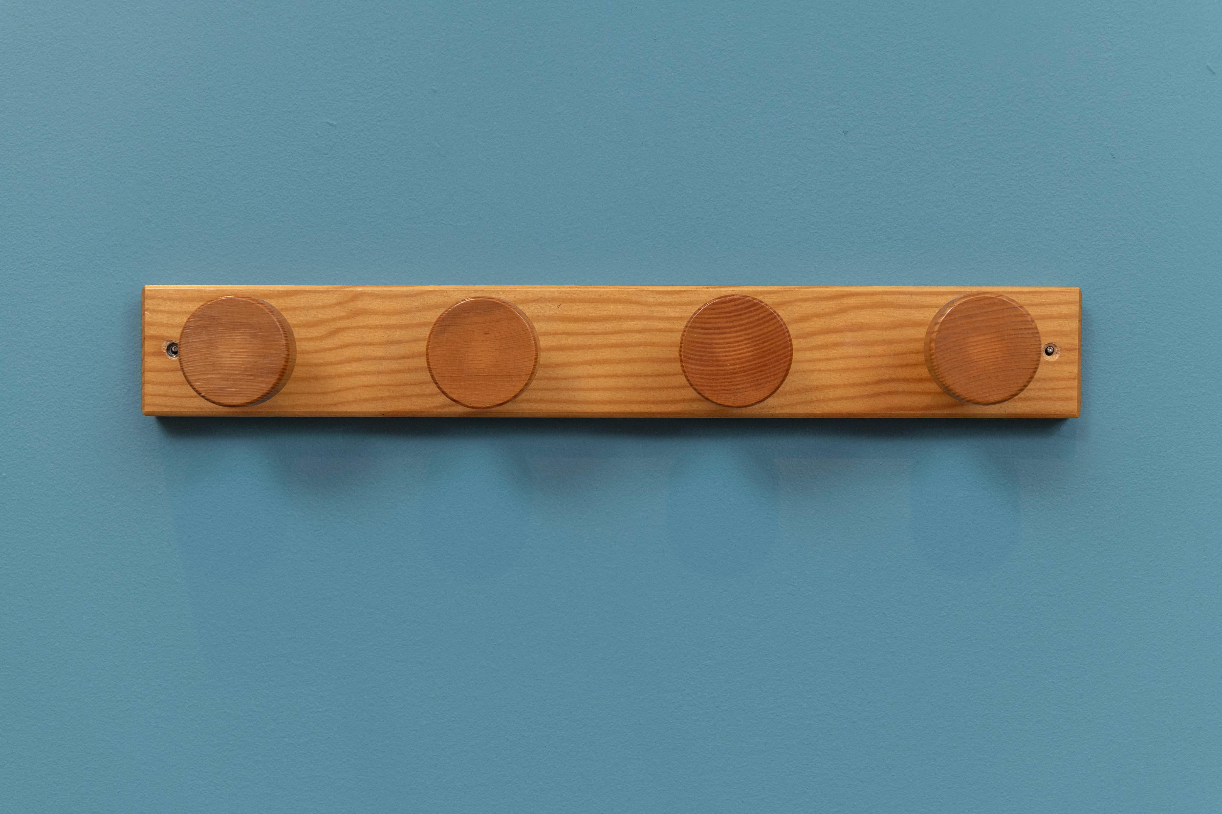 French Mid-Century Pine Coat Rack, France For Sale