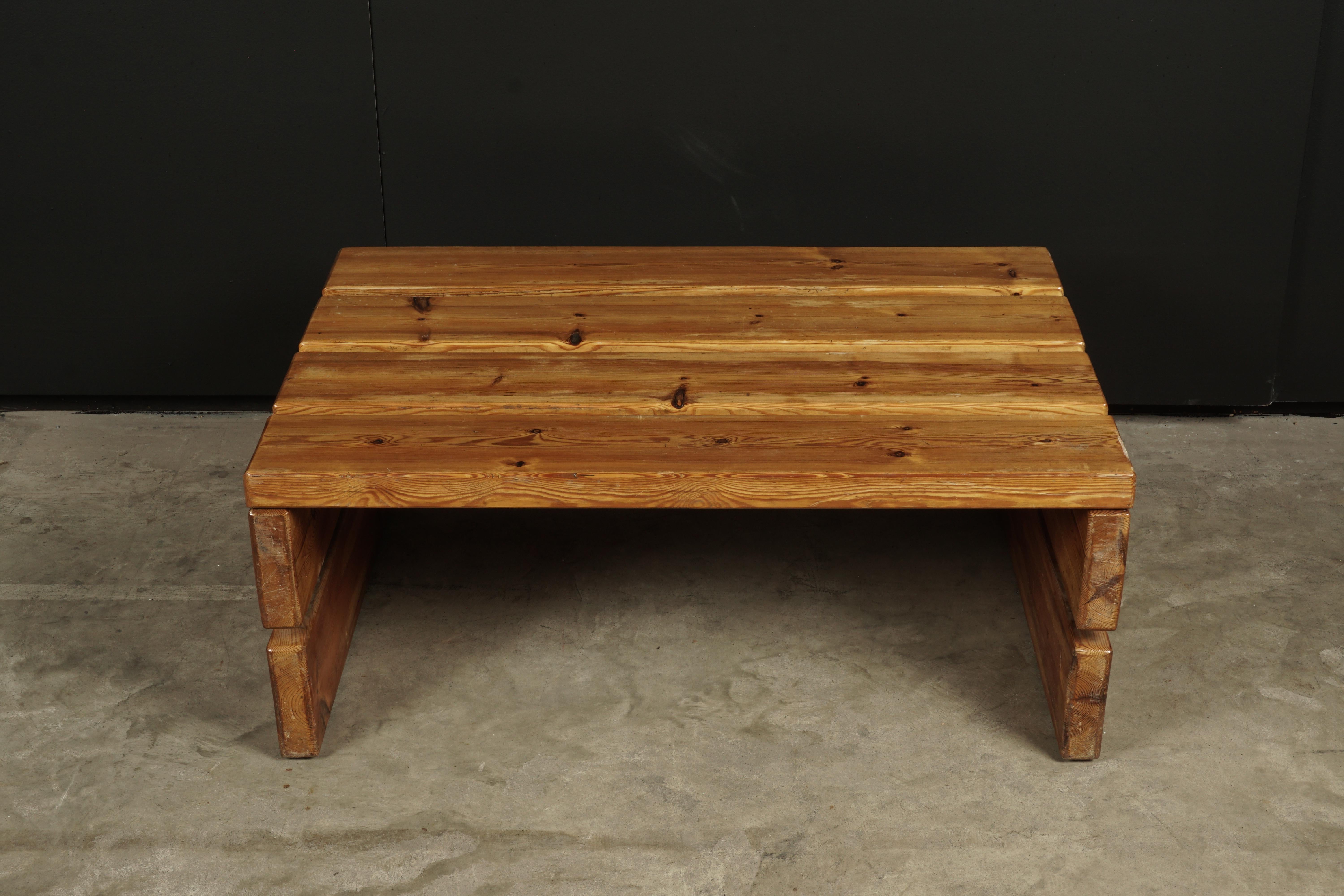 Vintage Solid pine coffee table from Sweden, circa 1970. Solid pine construction with light patina.