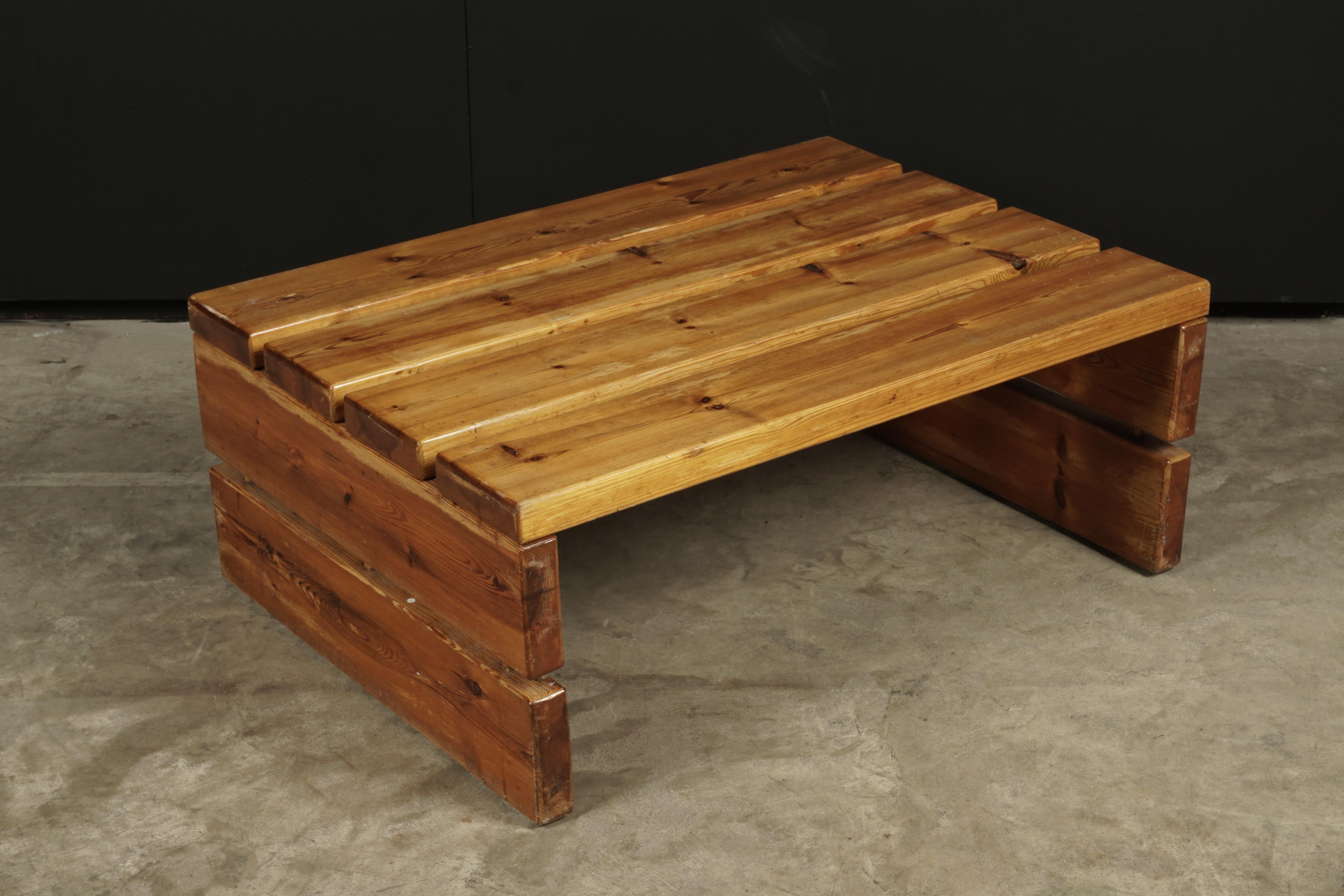 European Vintage Solid Pine Coffee Table from Sweden, circa 1970
