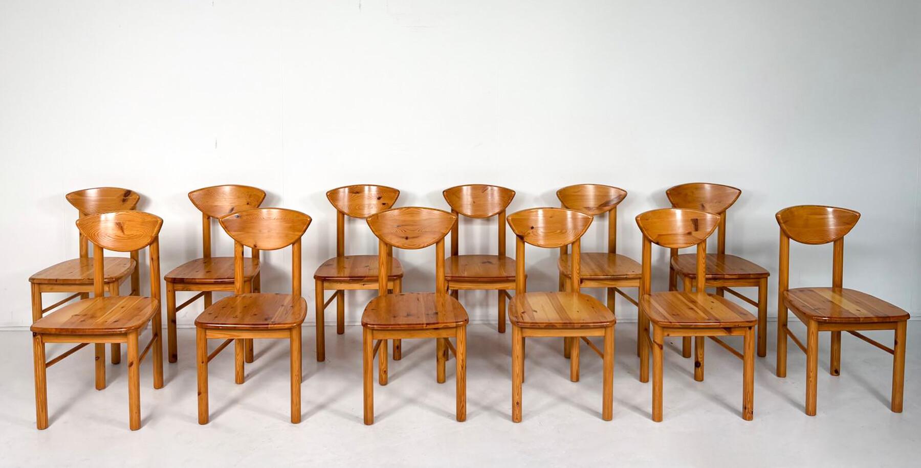 Mid-Century moderno Sedie da pranzo in pino di metà secolo di Rainer Daumiller, Danimarca, anni '70 in vendita