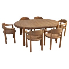 Mid-Century Pine Dining Room Set by Rainer Daumiller, 1970s. Set of 8.