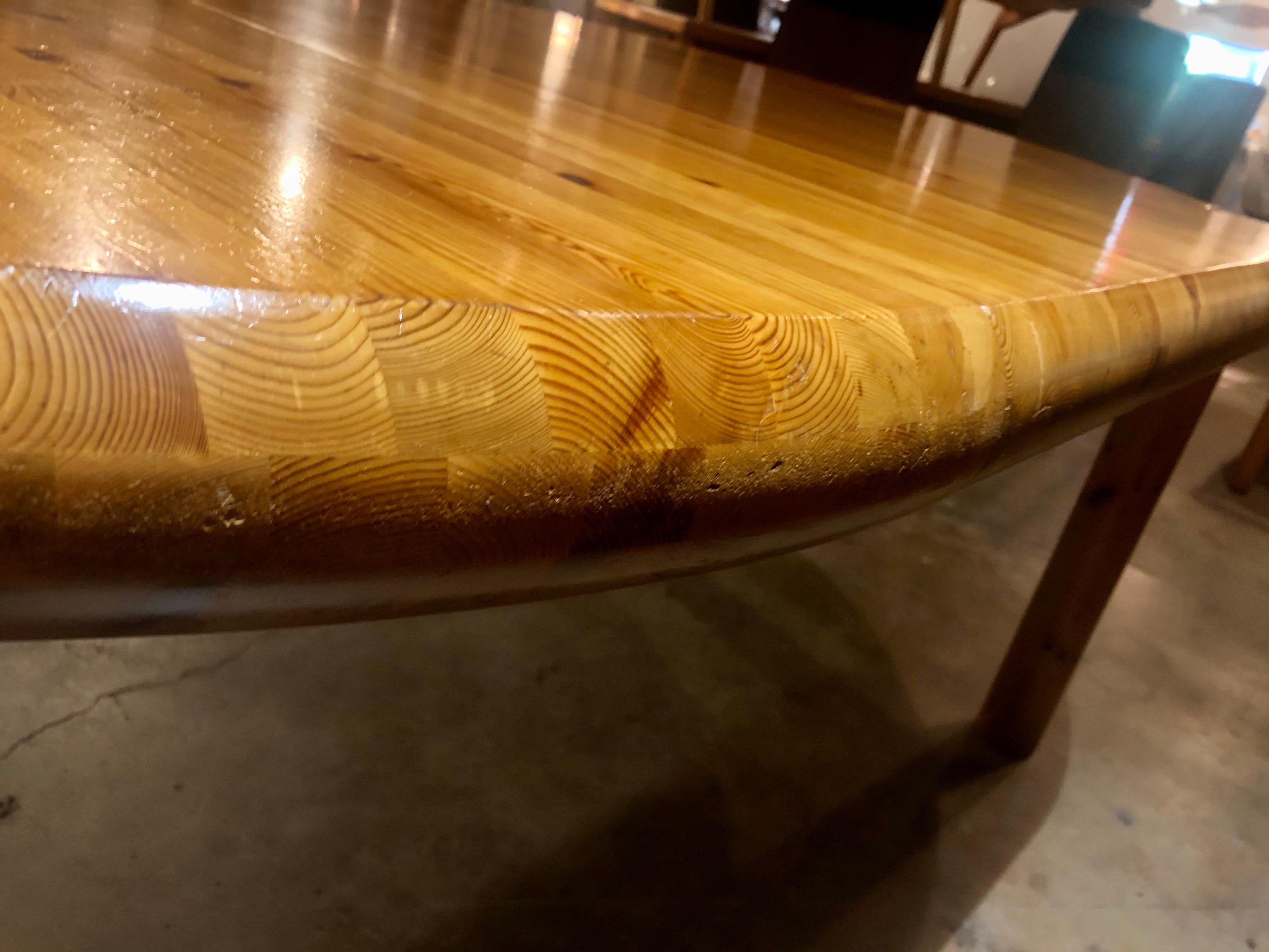 Lacquered Mid-Century Pine Dining Table by Rainer Daumiller