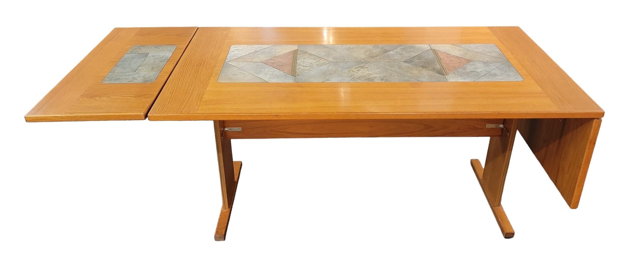 Mid Century Pine Drop Leaf Table by Gangso Mobler For Sale 1