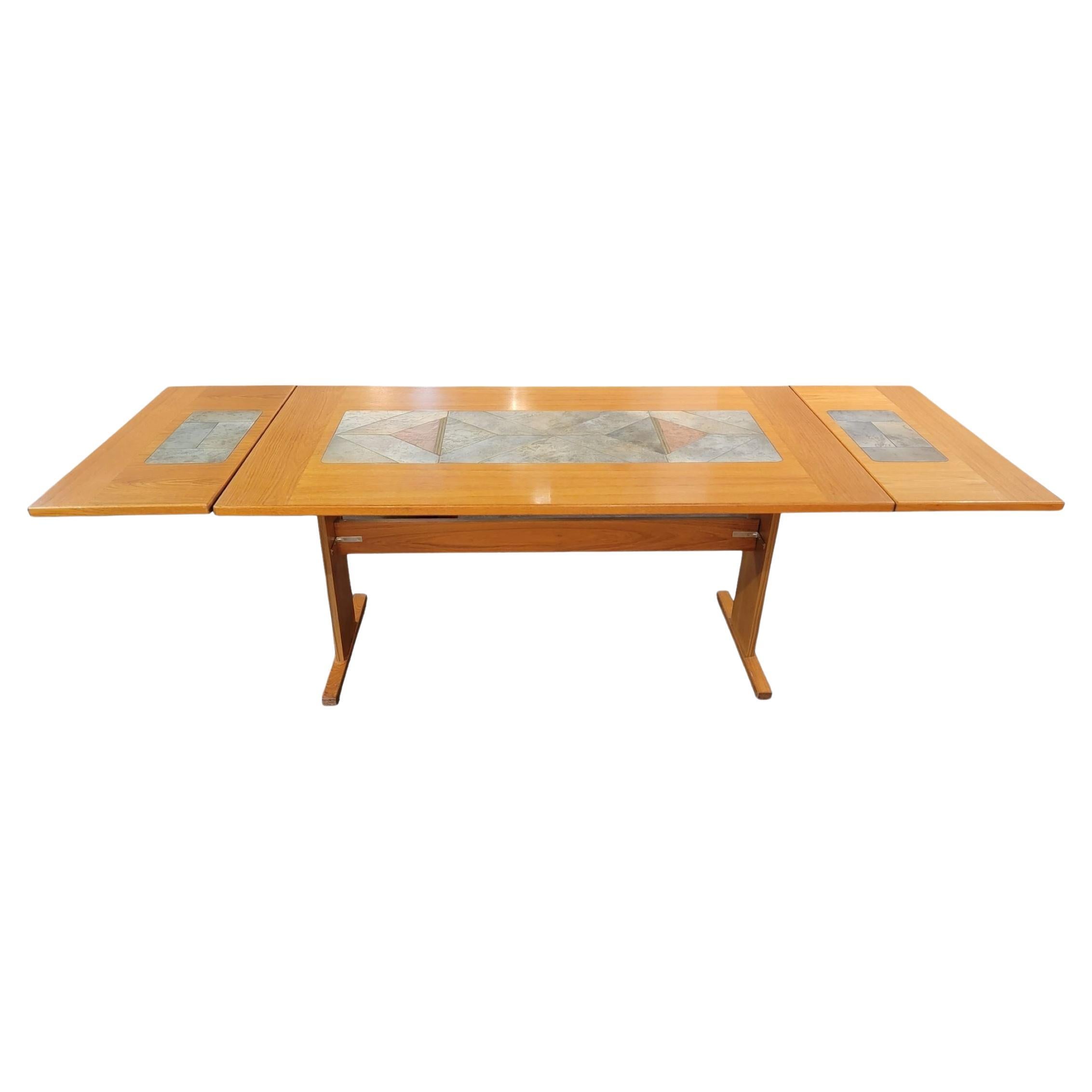 Mid Century Pine Drop Leaf Table by Gangso Mobler For Sale