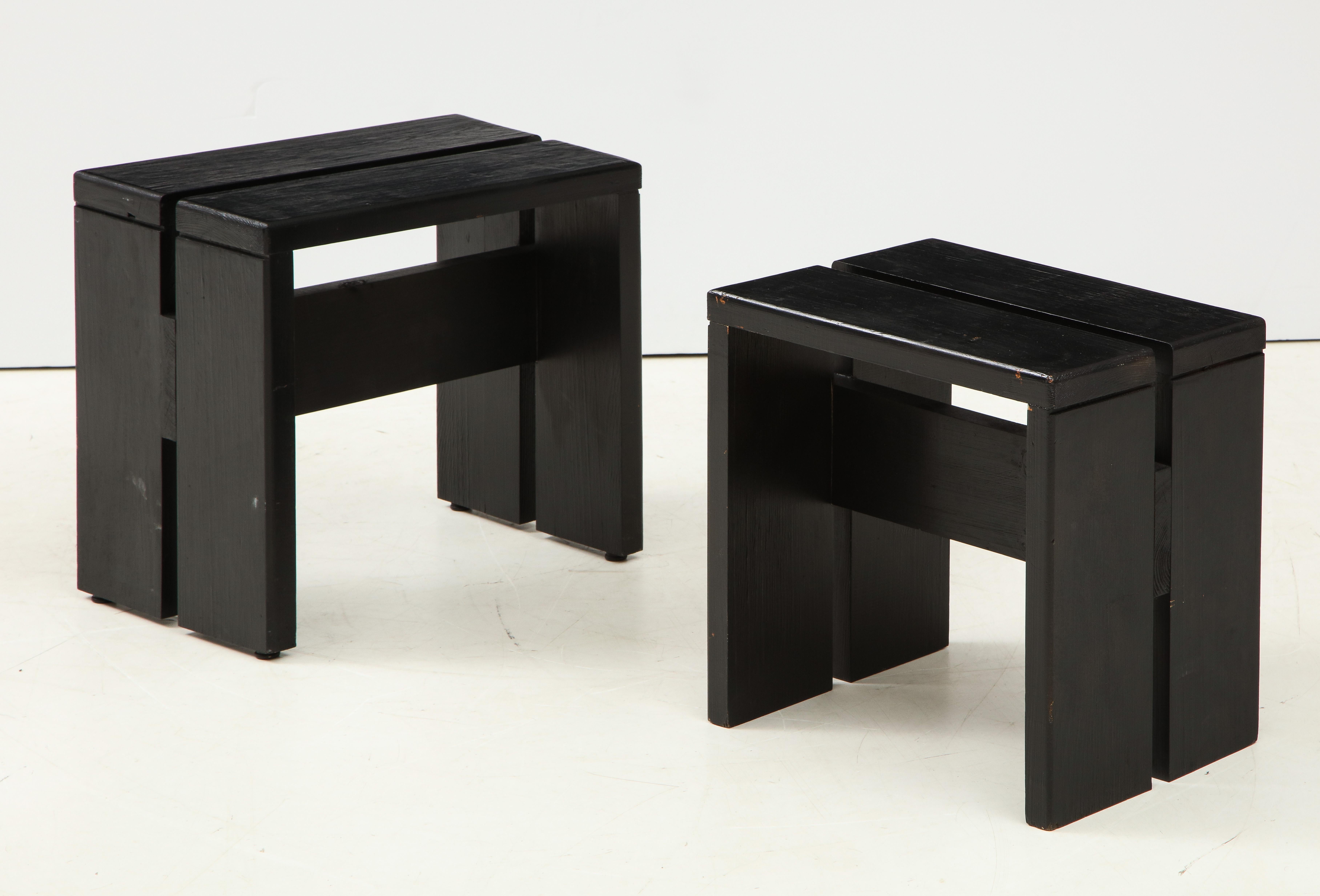 Mid-Century Pine Les Arcs Stools by Charlotte Perriand, France, c. 1960 In Good Condition In New York City, NY