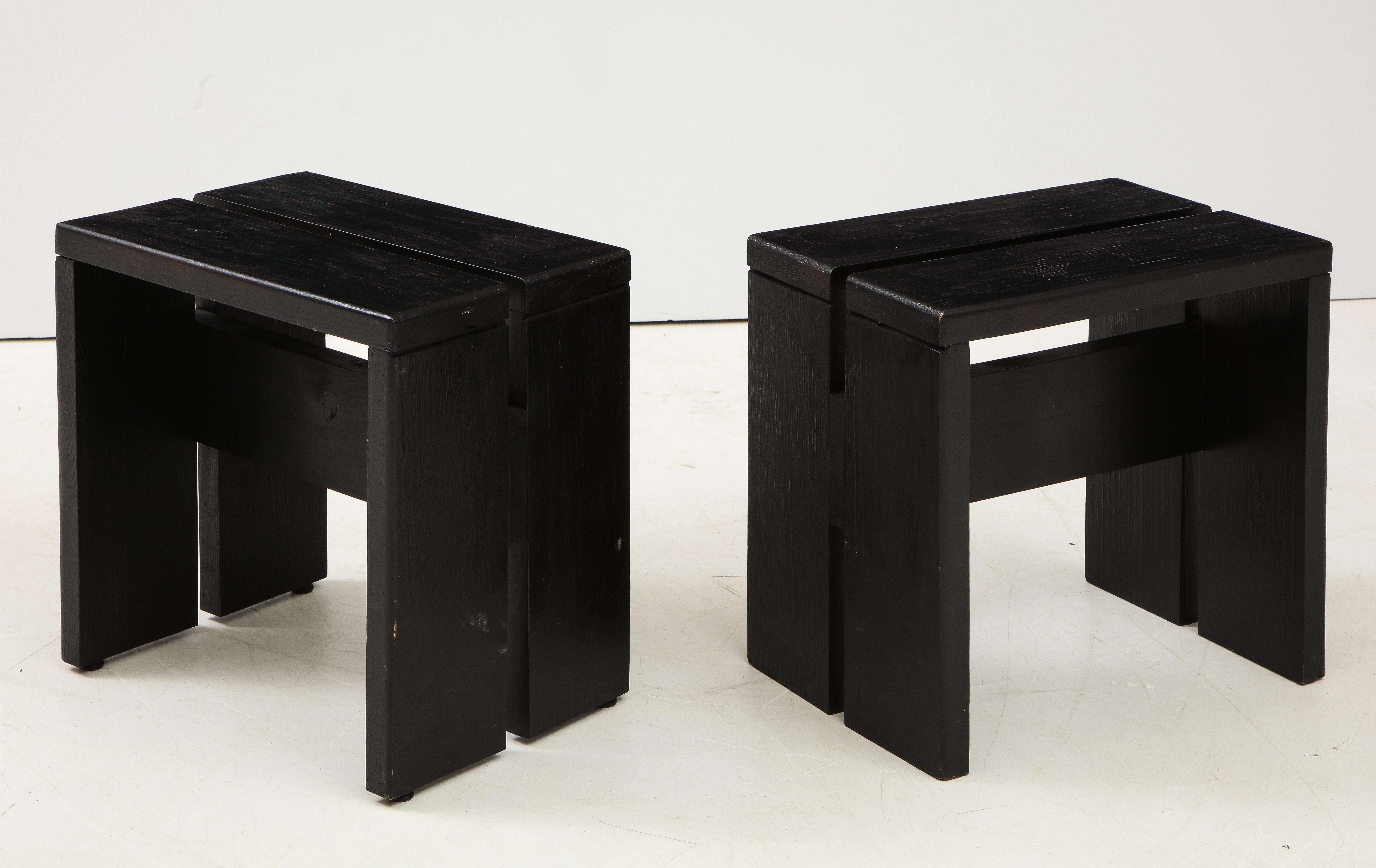 Mid-Century Pine Les Arcs Stools by Charlotte Perriand, France, c. 1960 2