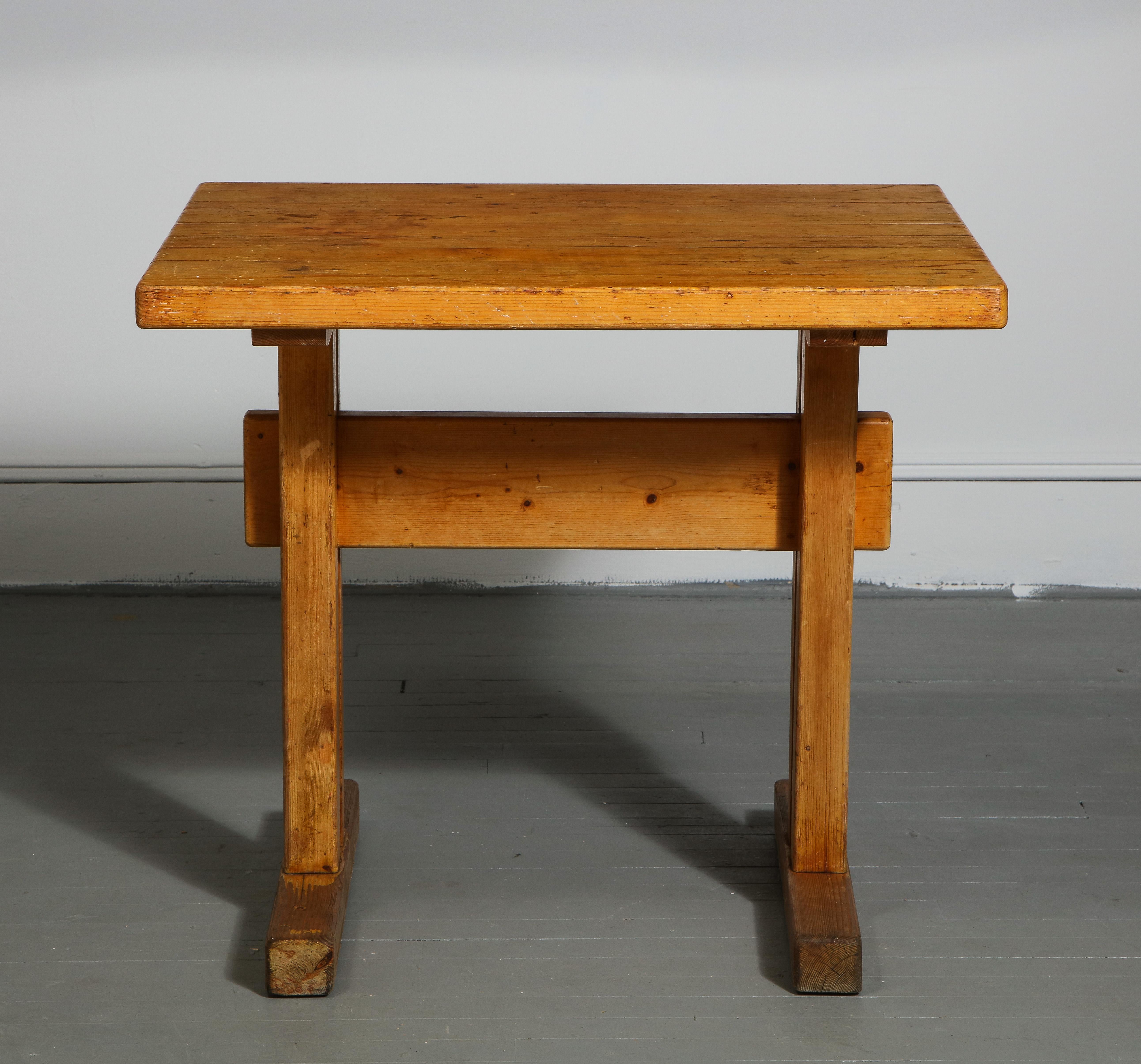Mid-Century Modern Mid-Century Pine Les Arcs Table by Charlotte Perriand, France, c. 1960s