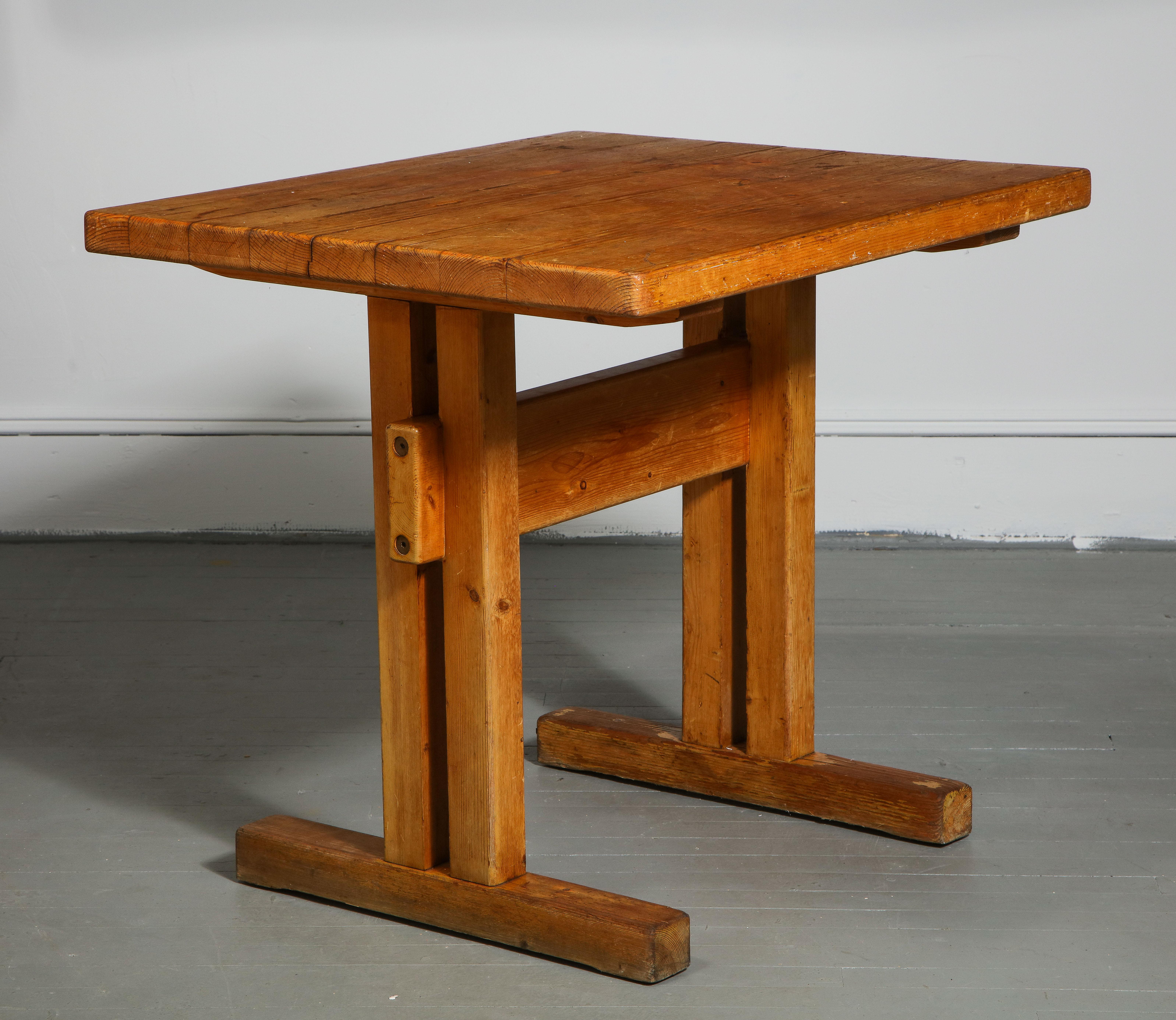 Mid-Century Pine Les Arcs Table by Charlotte Perriand, France, c. 1960s In Good Condition In New York City, NY