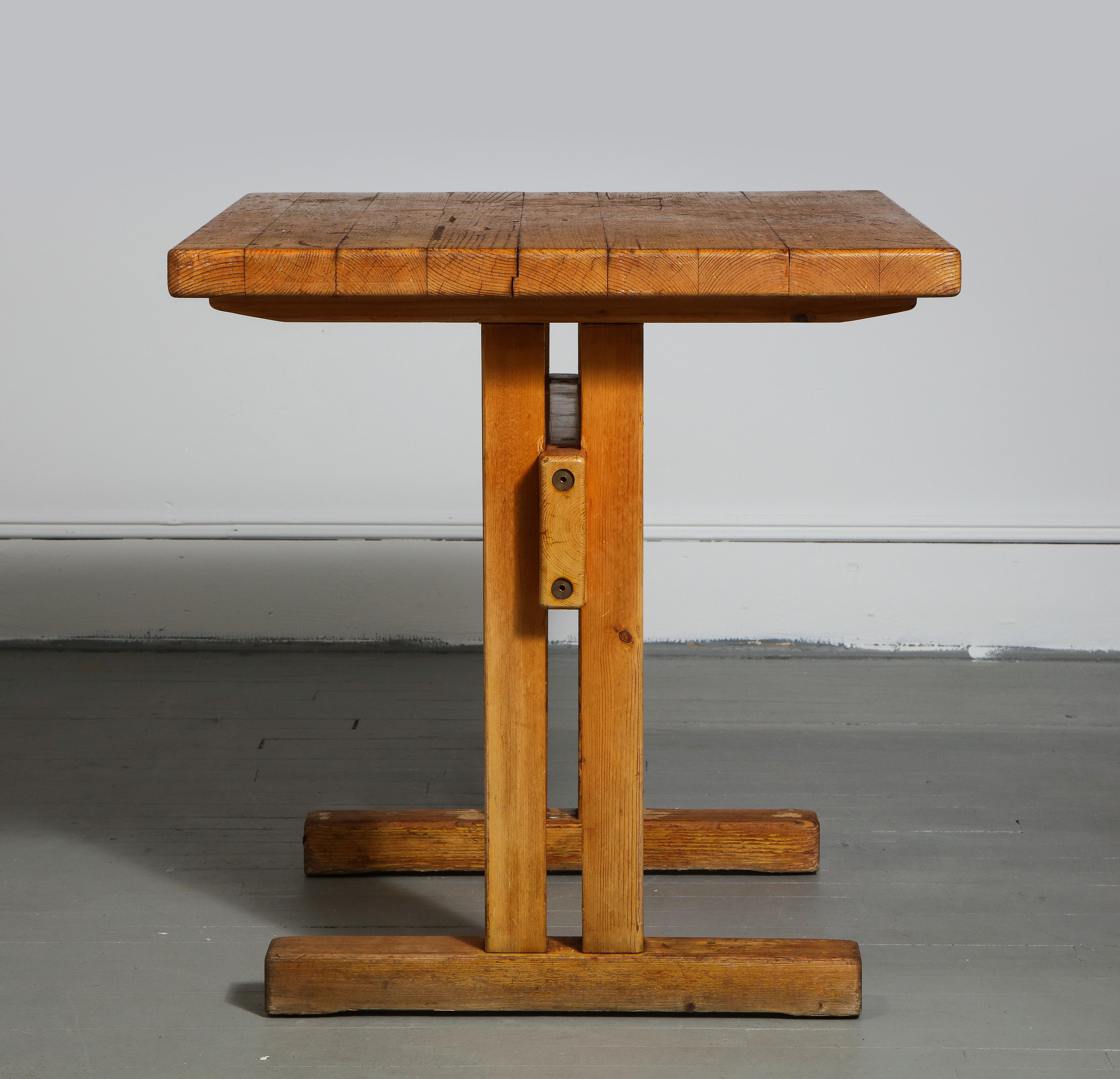 Mid-20th Century Mid-Century Pine Les Arcs Table by Charlotte Perriand, France, c. 1960s