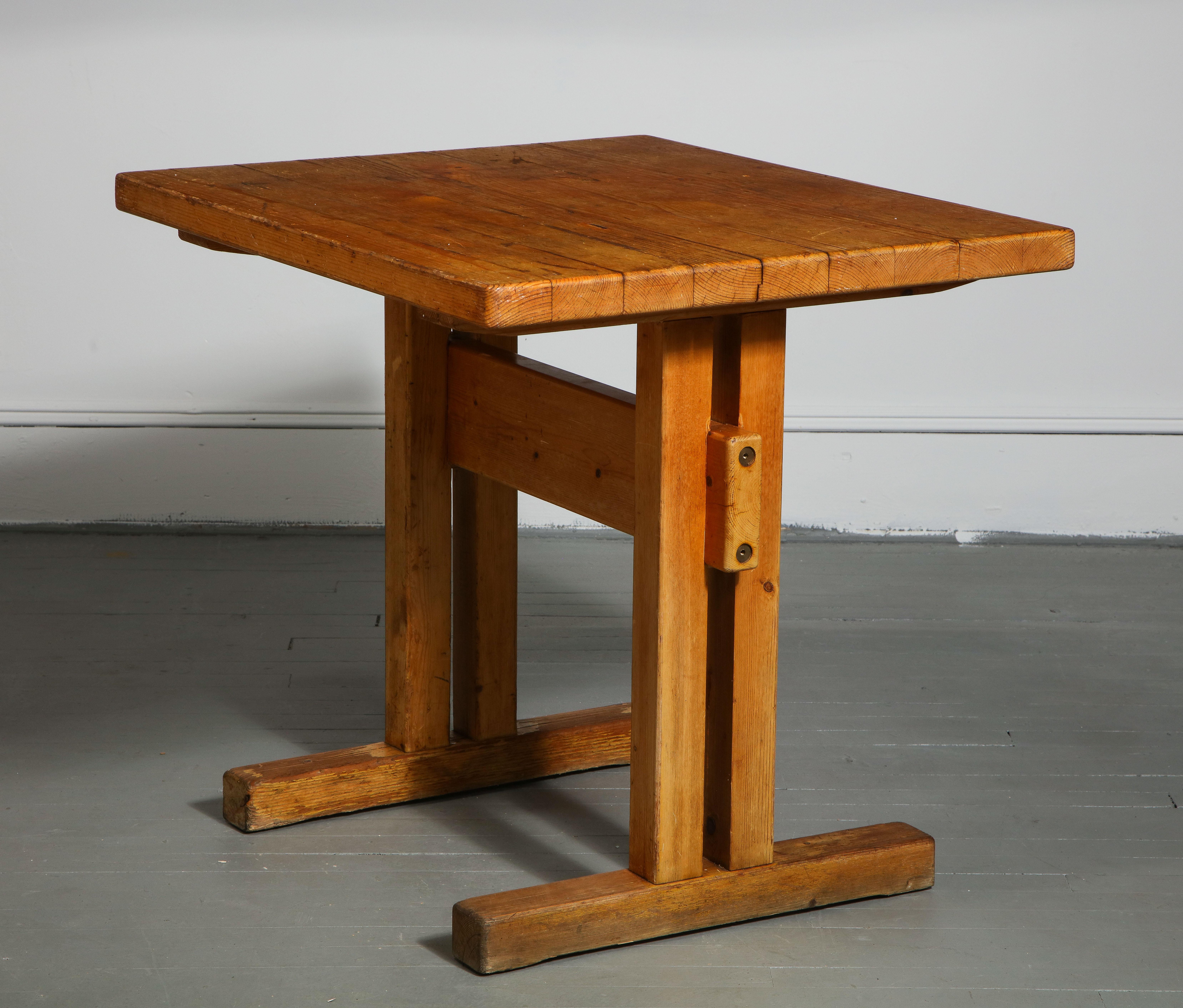 Mid-Century Pine Les Arcs Table by Charlotte Perriand, France, c. 1960s 3