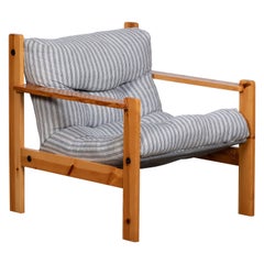 Fauteuil de salon en pin du milieu du siècle, 1970, Suède