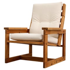 Used Mid-Century Scandinavian Pine Lounge Chair in the Style of Edvin Helseth