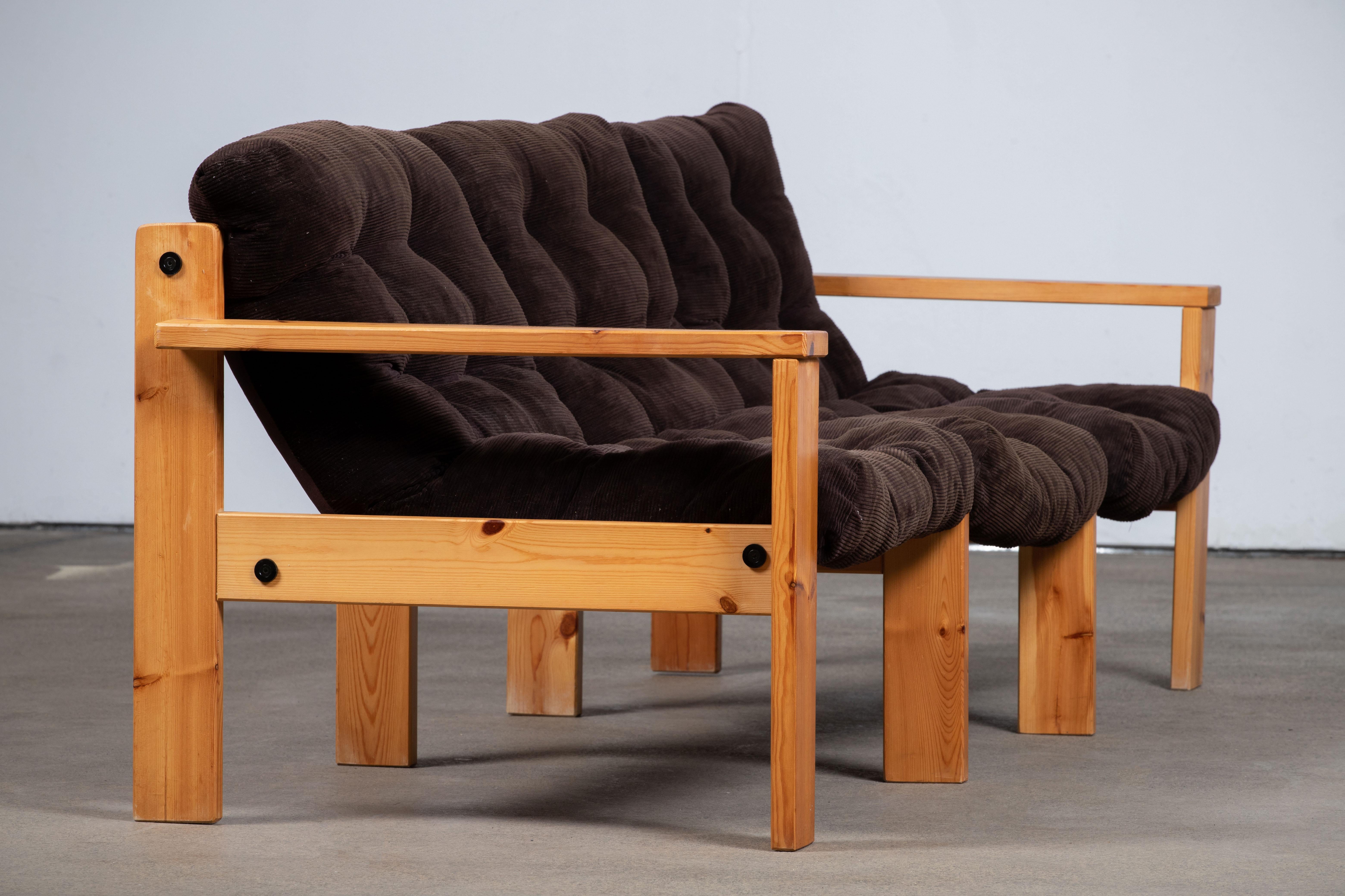 Mid-20th Century Mid-Century Pine Sofa, Yngve Ekström, Sweden, 1970 For Sale